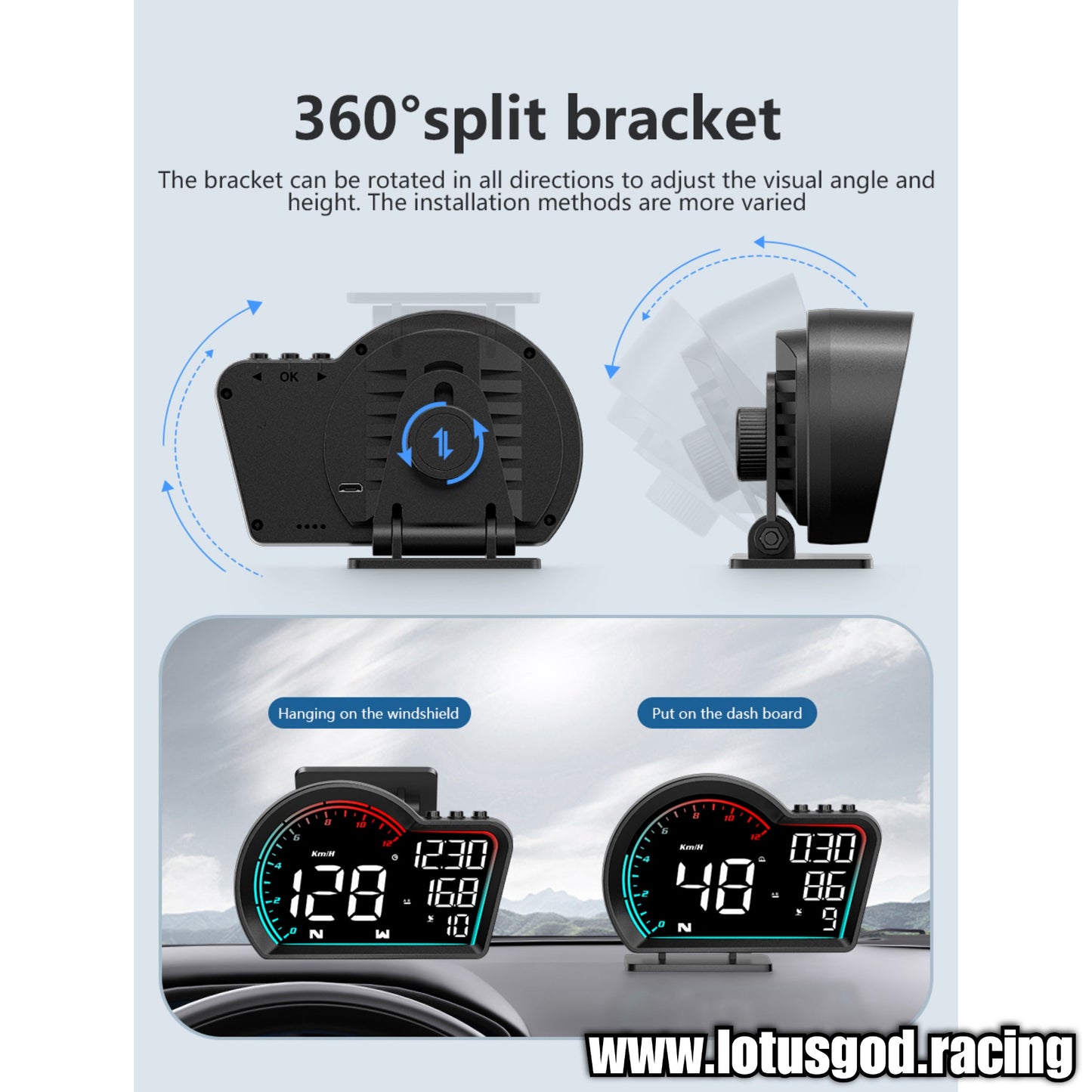 HD Usb Gps Hud Head Up Display Speedometer Vsd Odometer Alarm Multifunction On Board Computer Car Electronics Digital Speed Meter