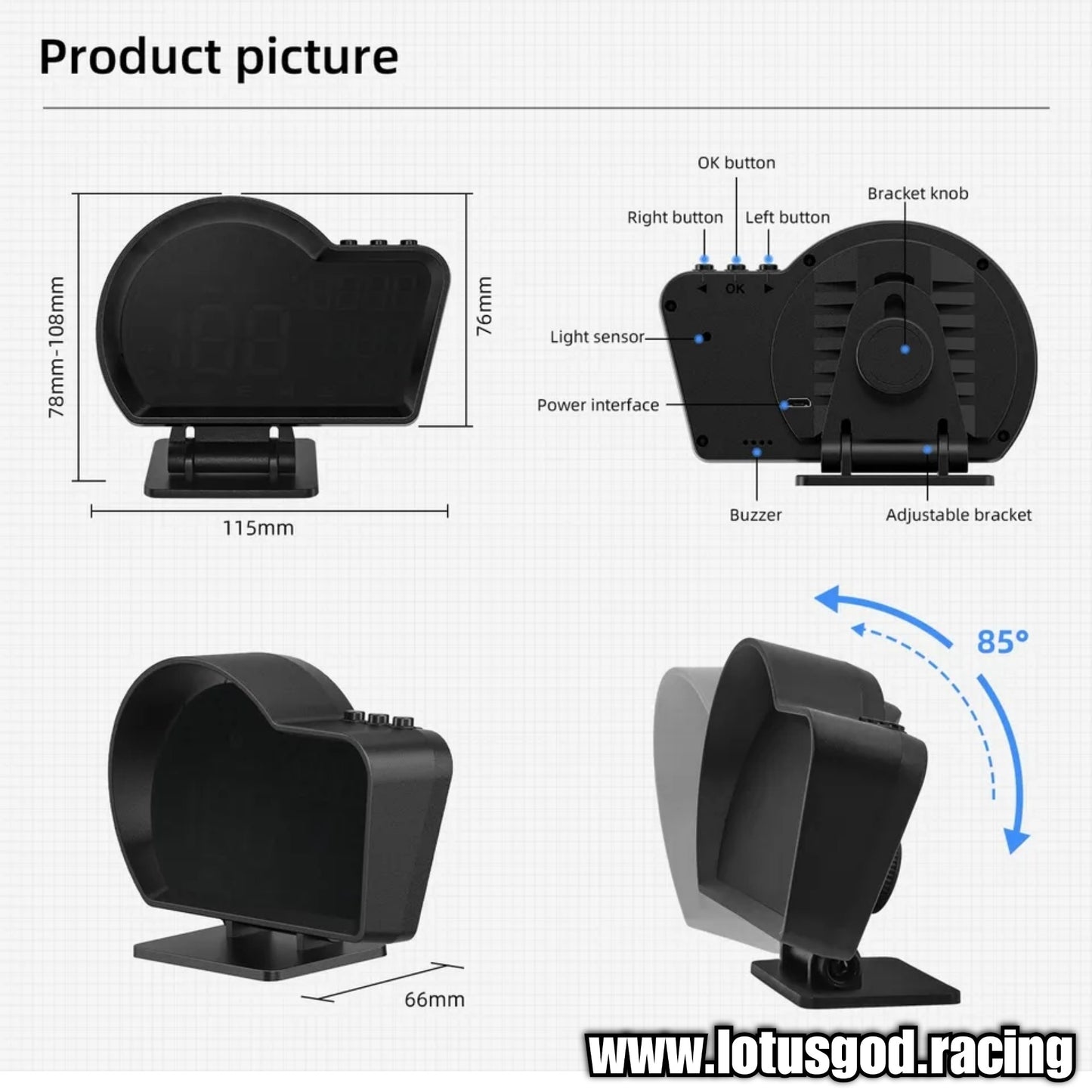 HD Usb Gps Hud Head Up Display Speedometer Vsd Odometer Alarm Multifunction On Board Computer Car Electronics Digital Speed Meter
