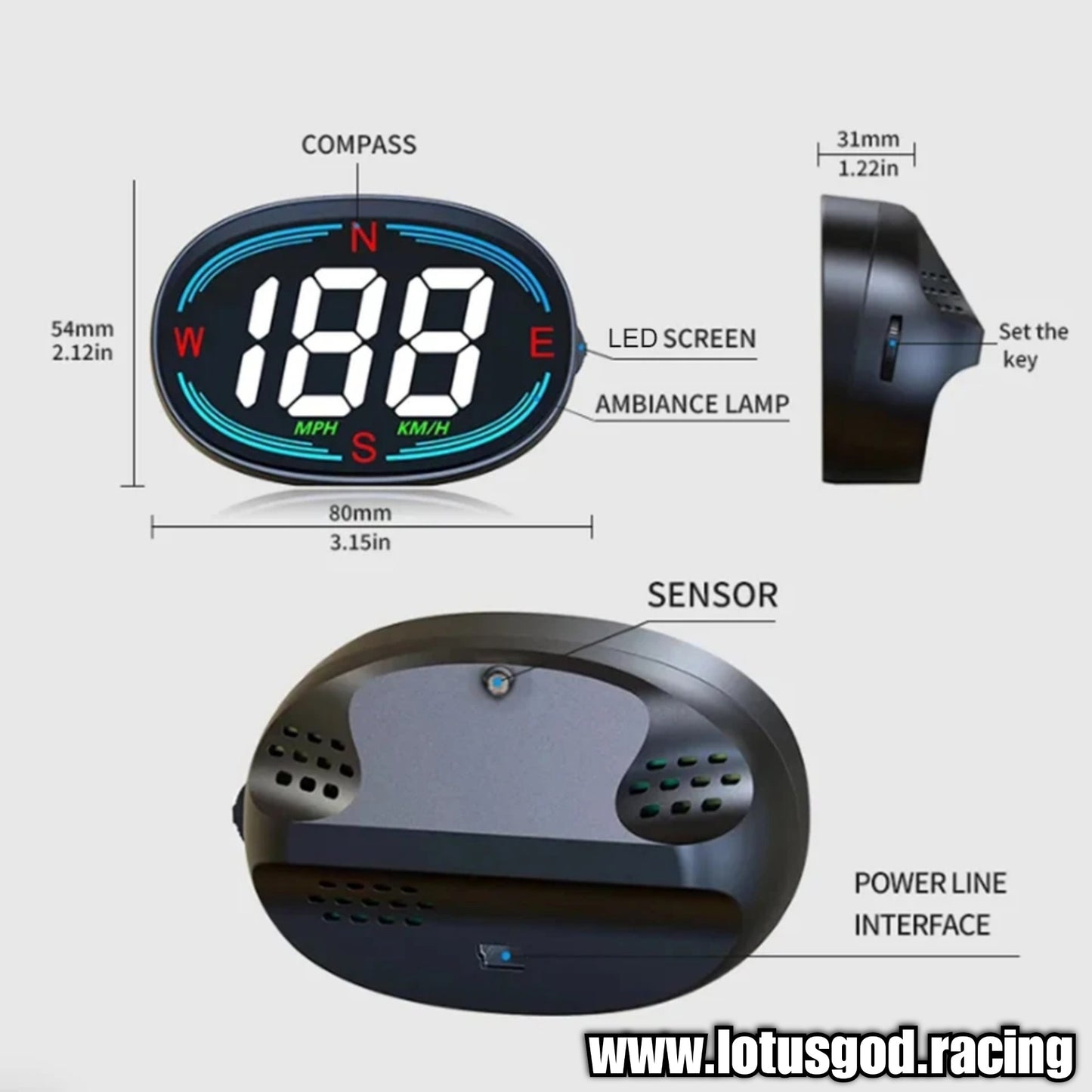 Universal Usb Gps HUD Head Up Display Car Digital Speedometer Compass Speed Meter Gauge For All Cars Pick up Trucks Lorry Bus
