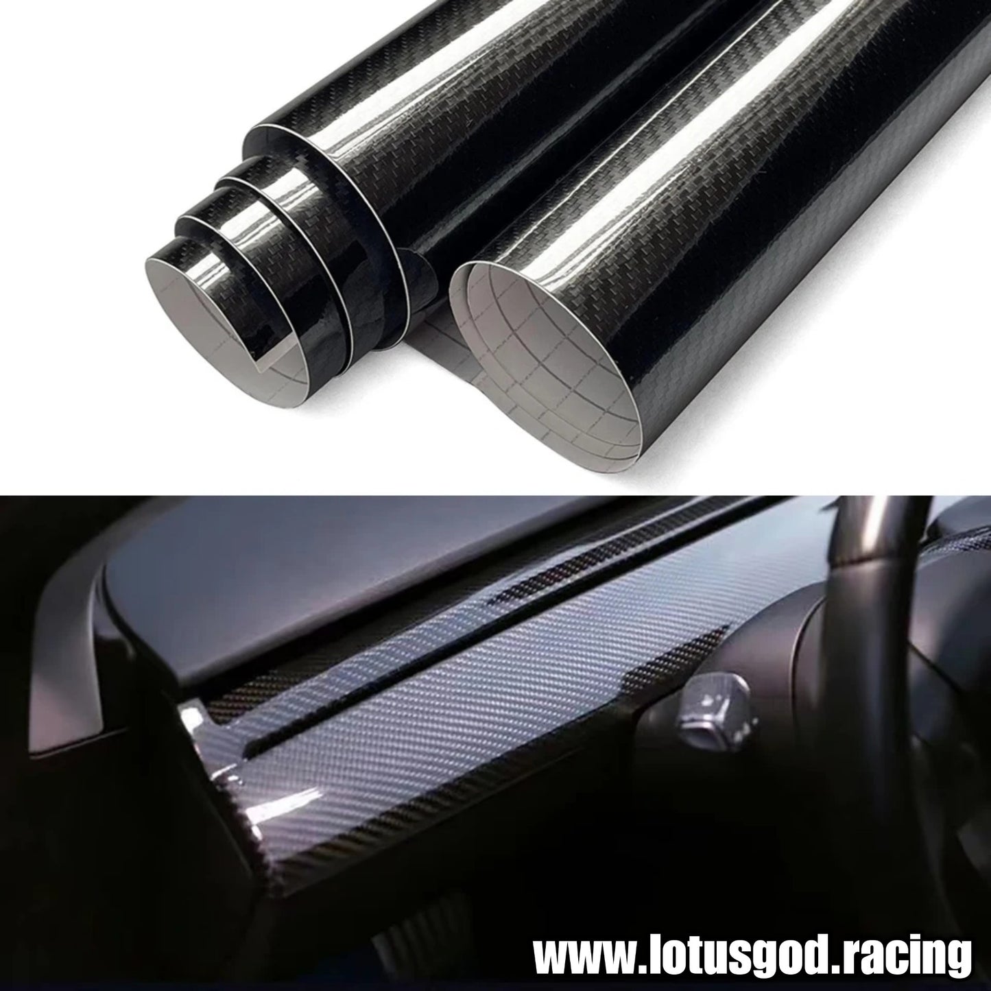 6D Carbon Fiber Vinyl Foil Film Car Wrap Roll Stickers Decal Wrapping Sheet Dash Console Mirror Computer Laptop Phone Bike Car Cover Width 50cm X 152cm | 300cm Length