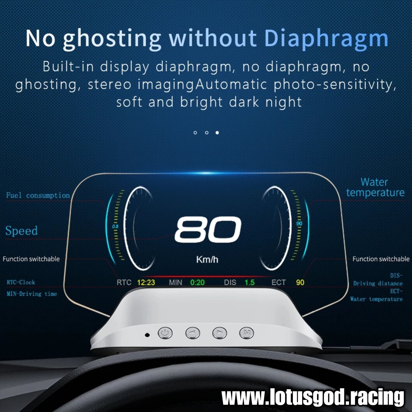 Obd2 Digital Map Box Navigation App Glass Projection Hud Vsd Car Head Up Display On Board Computer Clock Gps Speedometer OBD Diagnostic Tools Instrument Cluster Speed Auto Meter