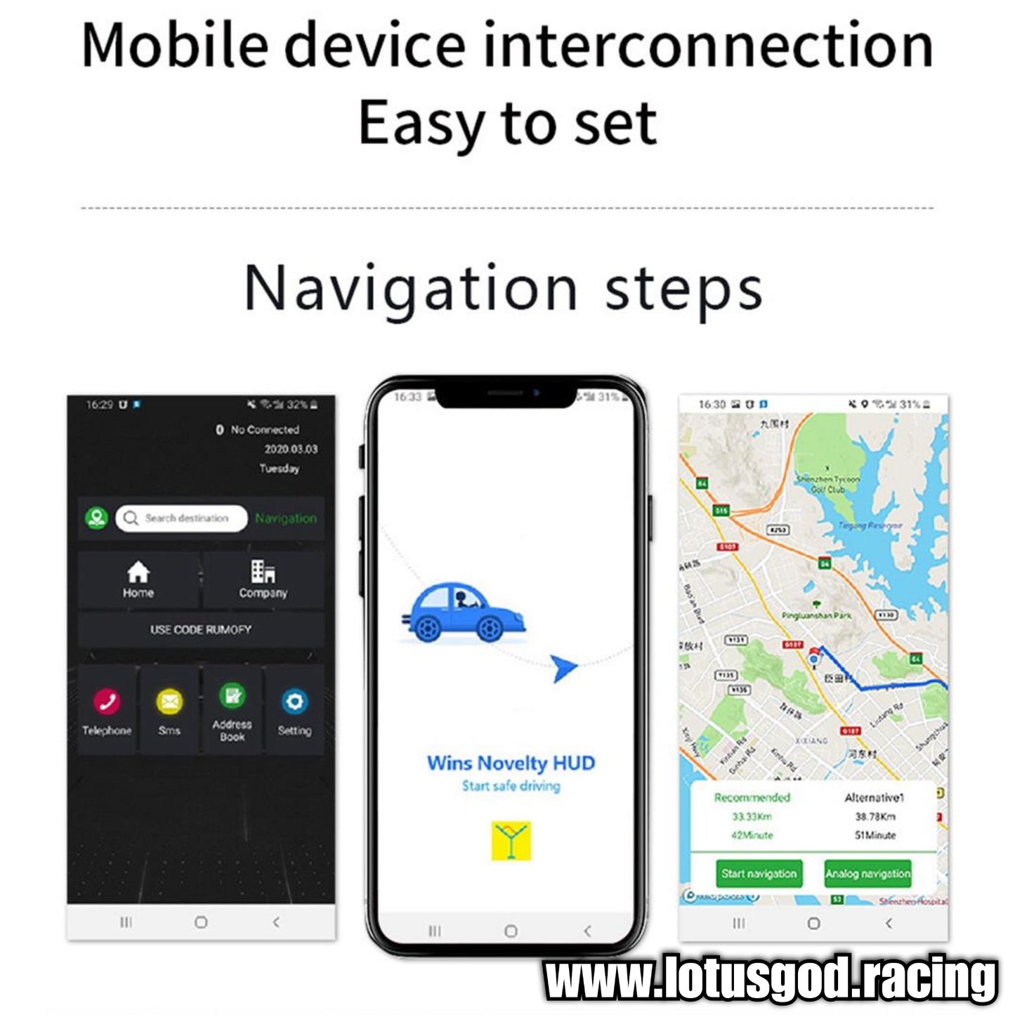 Obd2 Digital Map Box Navigation App Glass Projection Hud Vsd Car Head Up Display On Board Computer Clock Gps Speedometer OBD Diagnostic Tools Instrument Cluster Speed Auto Meter