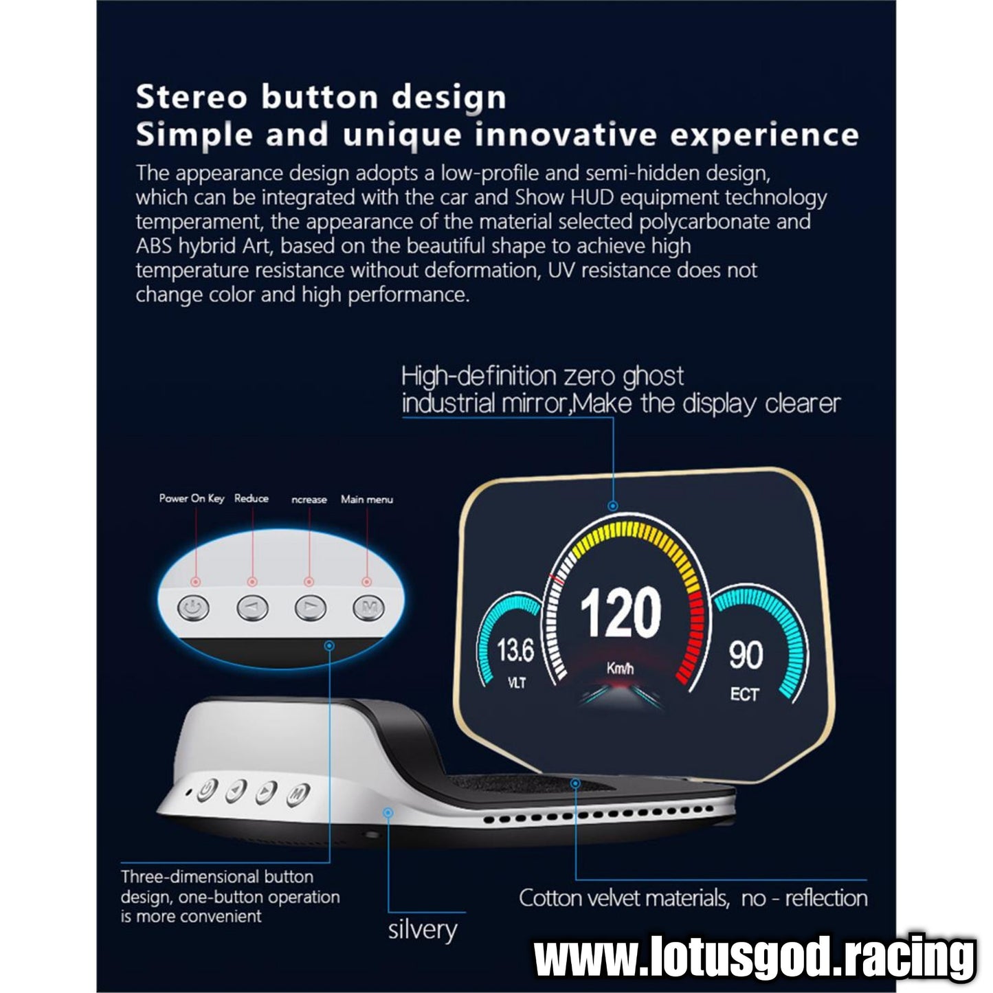 Obd2 Digital Map Box Navigation App Glass Projection Hud Vsd Car Head Up Display On Board Computer Clock Gps Speedometer OBD Diagnostic Tools Instrument Cluster Speed Auto Meter