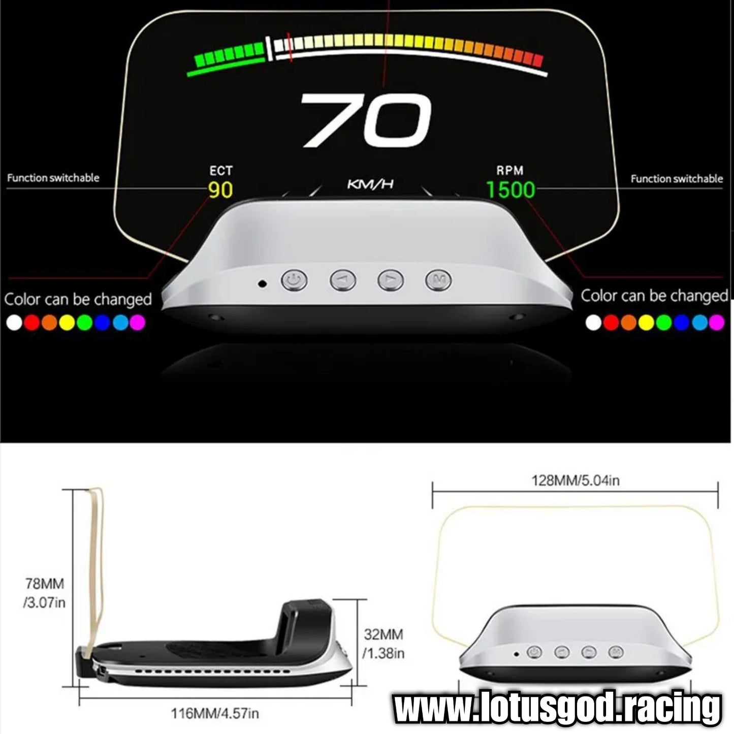 Obd2 Digital Map Box Navigation App Glass Projection Hud Vsd Car Head Up Display On Board Computer Clock Gps Speedometer OBD Diagnostic Tools Instrument Cluster Speed Auto Meter