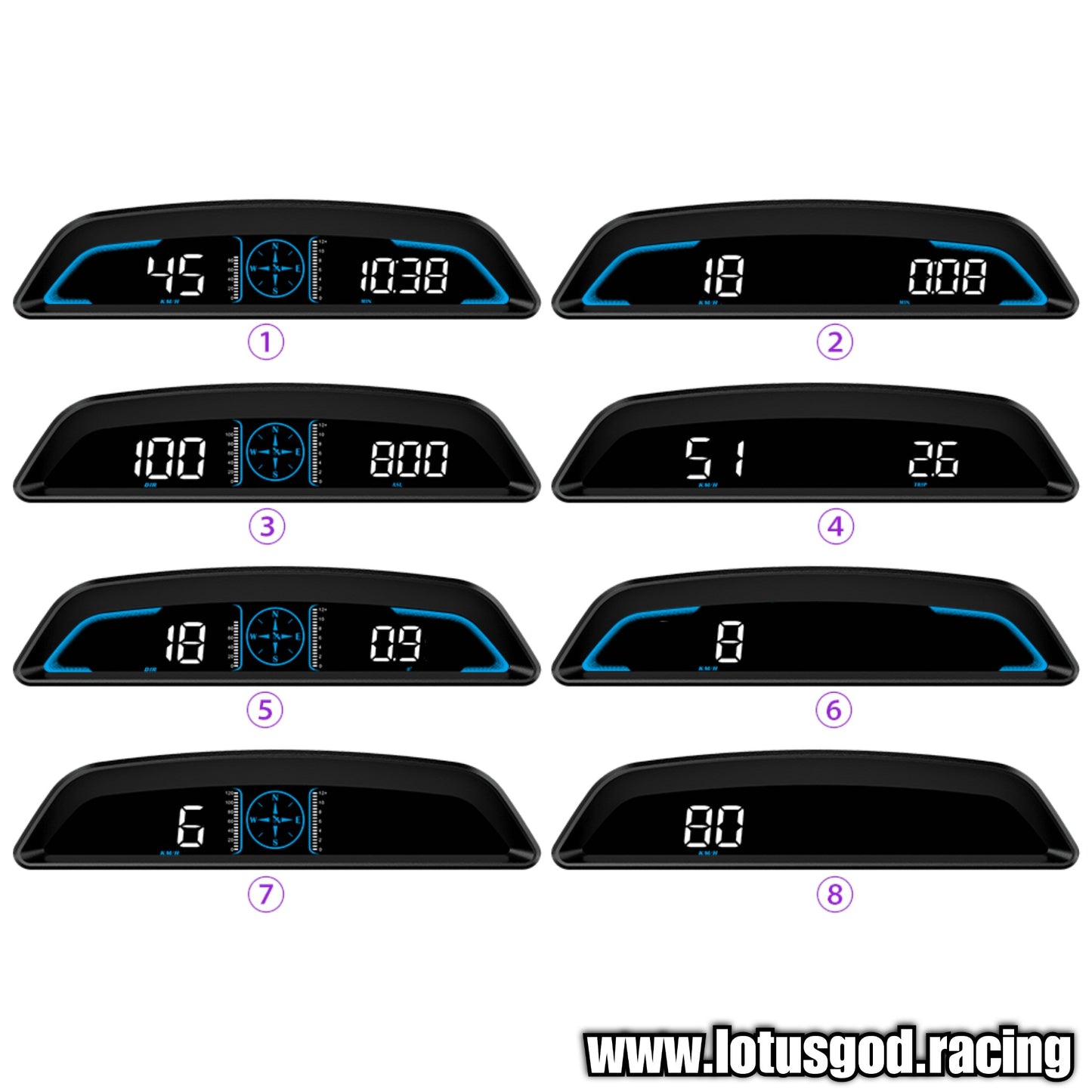 Universal USB Gps Head Up Speed Display Electronics Hud Projector Digital Blue Led Gauge Speedometer Accessories For All Cars