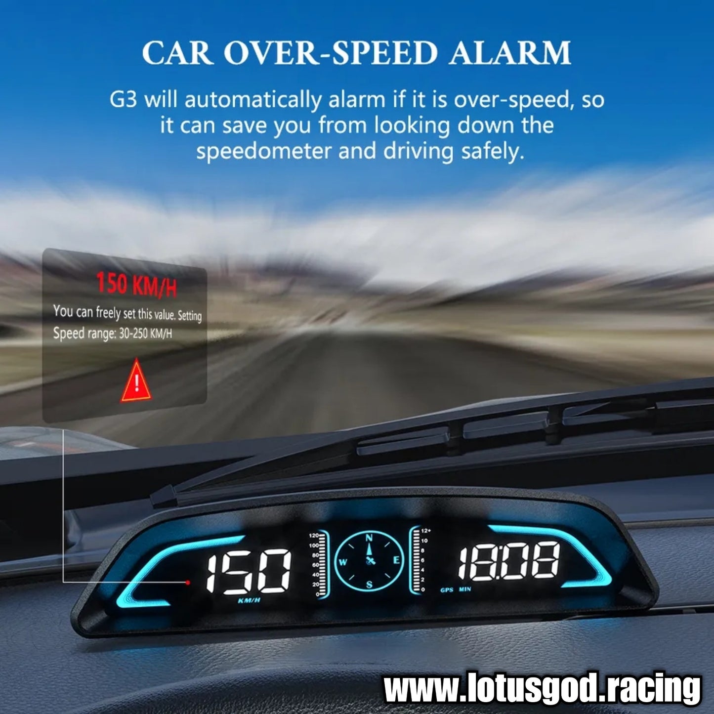 Universal USB Gps Head Up Speed Display Electronics Hud Projector Digital Blue Led Gauge Speedometer Accessories For All Cars