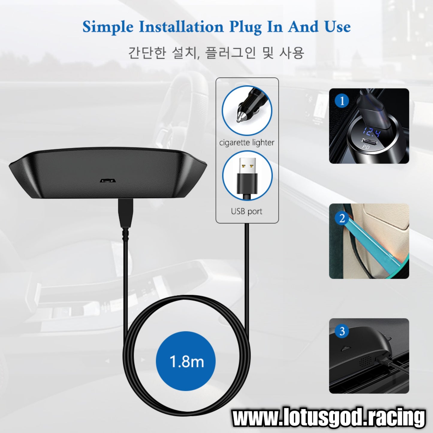Universal USB Gps Head Up Speed Display Electronics Hud Projector Digital Blue Led Gauge Speedometer Accessories For All Cars