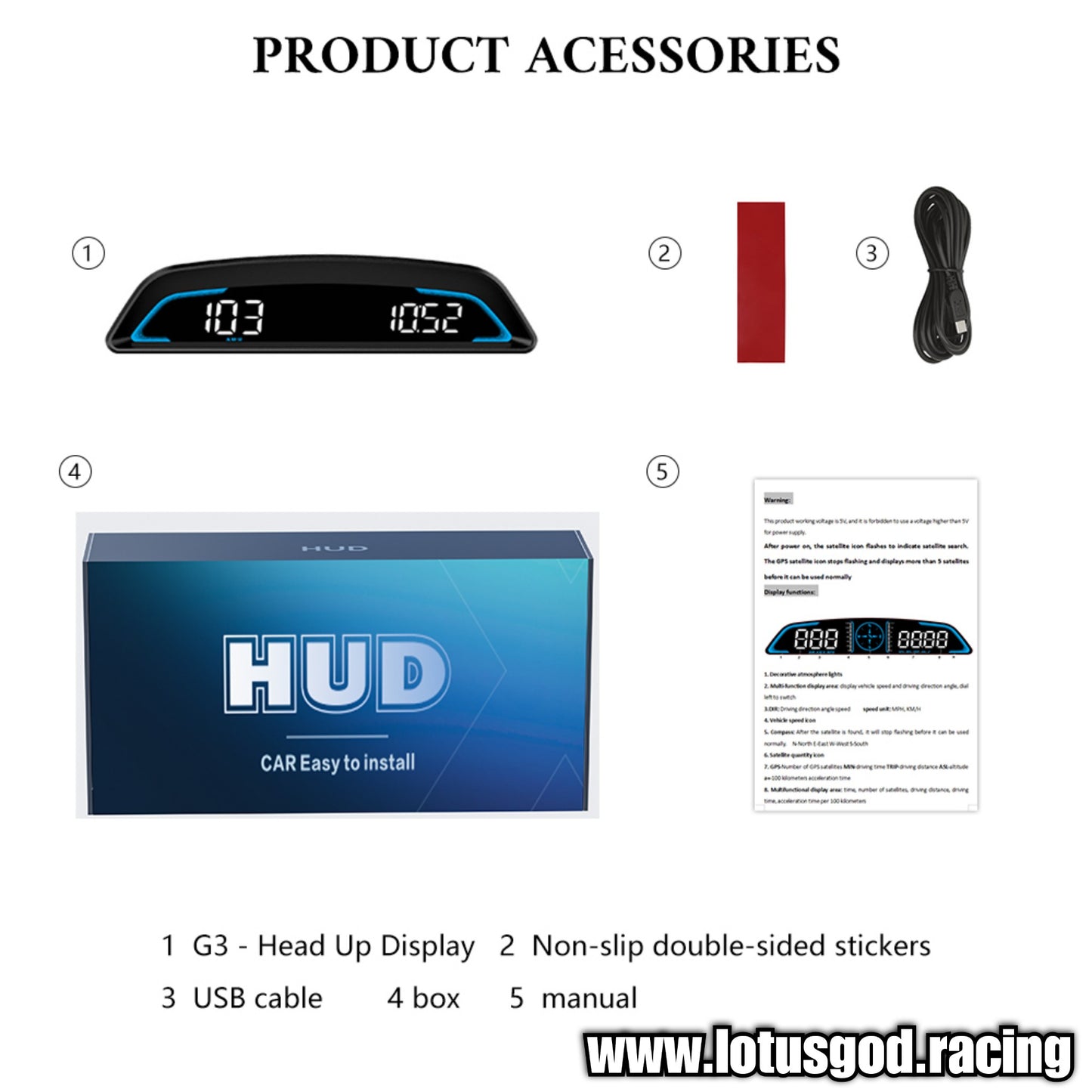 Universal USB Gps Head Up Speed Display Electronics Hud Projector Digital Blue Led Gauge Speedometer Accessories For All Cars