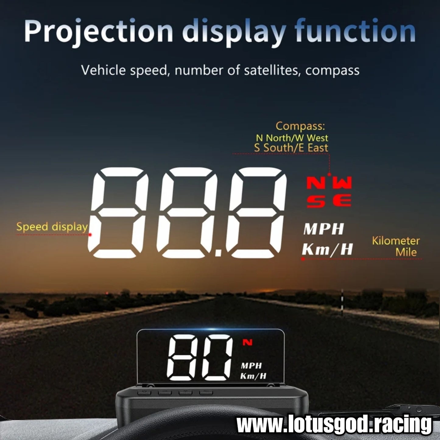 Universal USB Gps Head Up Speed Display Electronics Hud Projector Digital Car White Led Gauge Speedometer Accessories For All Cars