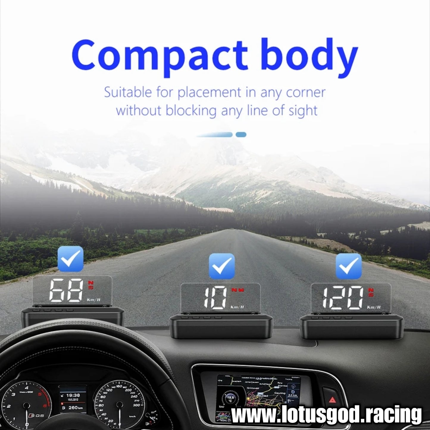 Universal USB Gps Head Up Speed Display Electronics Hud Projector Digital Car White Led Gauge Speedometer Accessories For All Cars