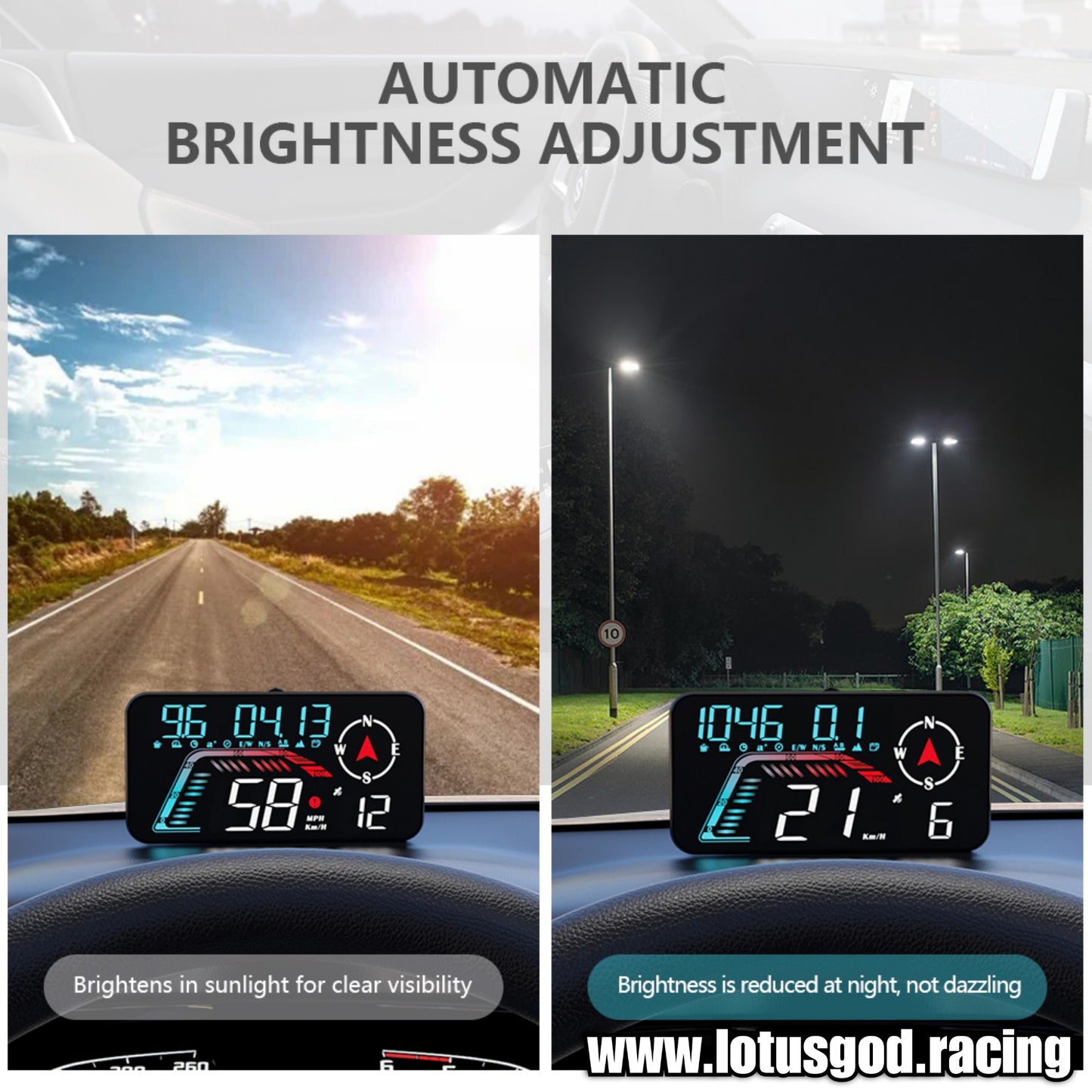 Universal GPS USB Powered Hud Virtual Head Up Display Speedometer For Car Gadgets On Windshield Projection 3 Digital Speed Meter VSD Reflection Clock Time