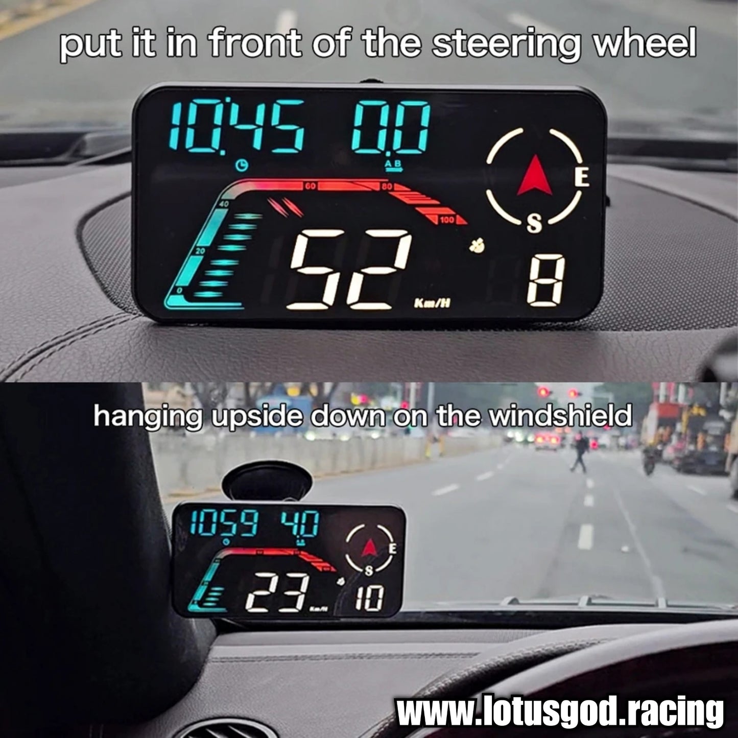 Universal GPS USB Powered Hud Virtual Head Up Display Speedometer For Car Gadgets On Windshield Projection 3 Digital Speed Meter VSD Reflection Clock Time