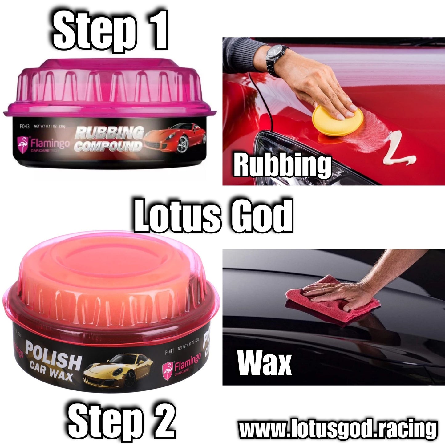 Flamingo Rubbing Compound | Polish & Shine Wax For All Car Lorry Van Pick Up Etc 230g