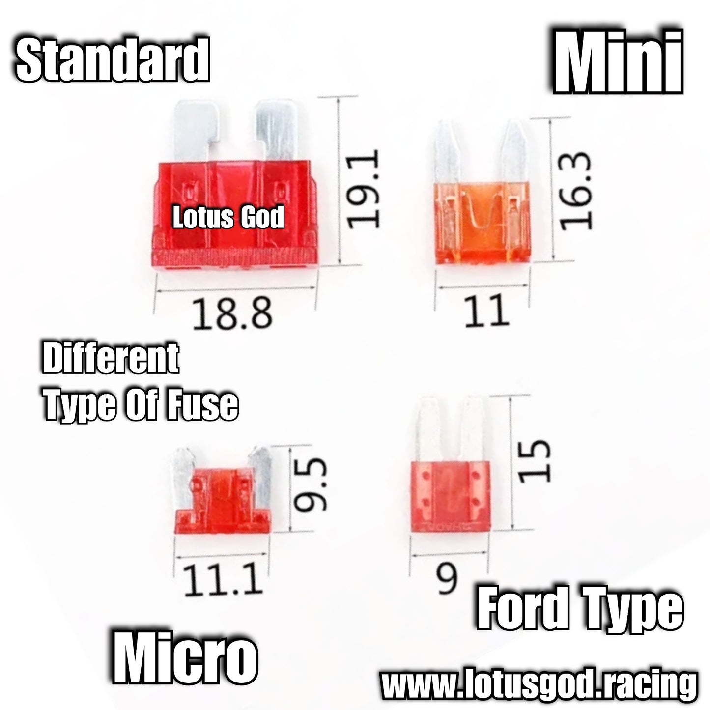 12 Volts Add Wire Tap Circuit Box Adapter For Micro/Mini/Standard ATM APM Blade 12v Car Fuse + Holder & Cable (1 Piece)