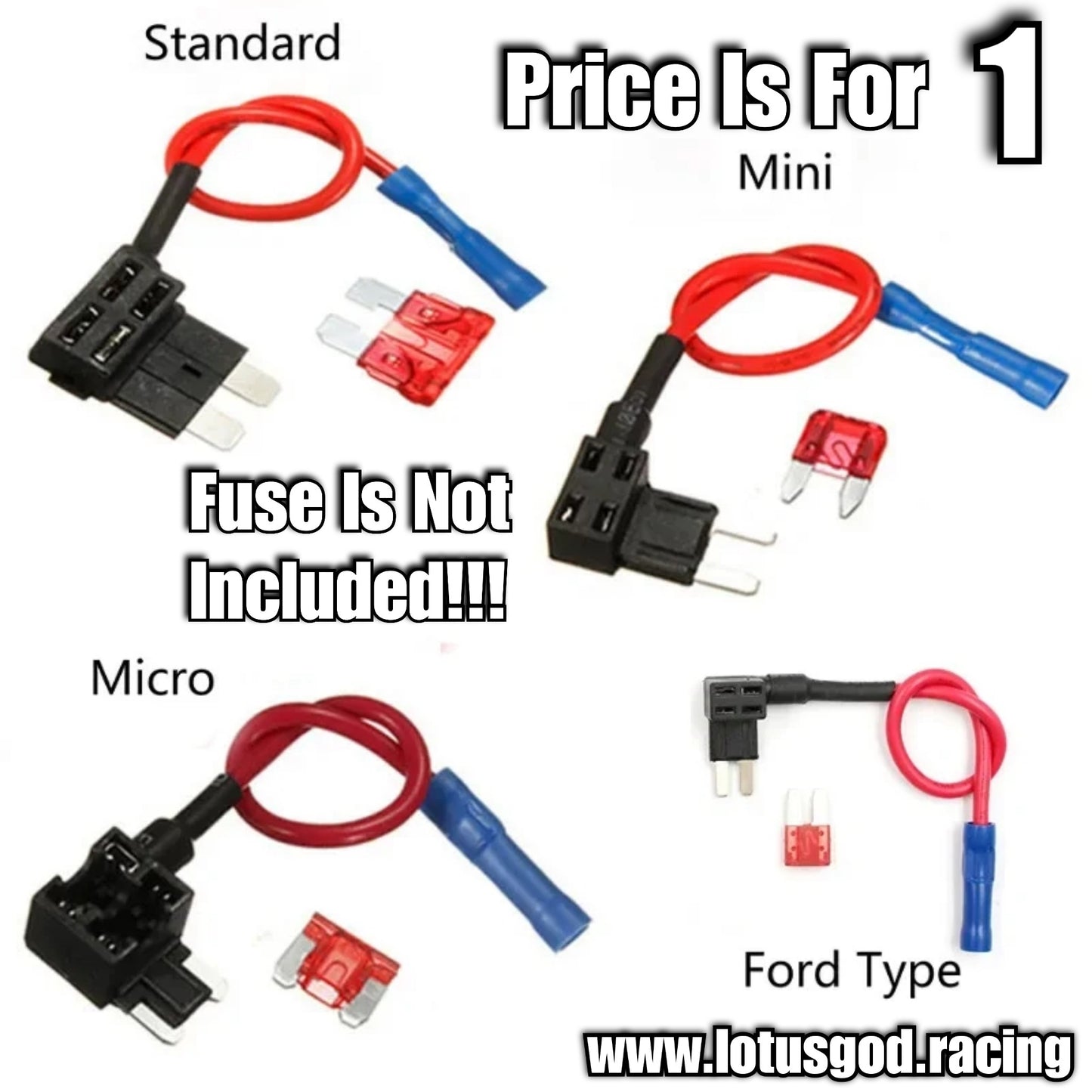 12 Volts Add Wire Tap Circuit Box Adapter For Micro/Mini/Standard ATM APM Blade 12v Car Fuse + Holder & Cable (1 Piece)