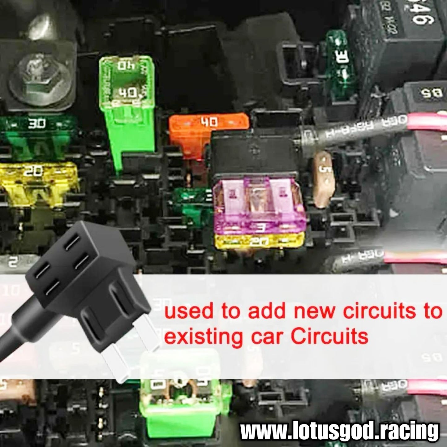 12 Volts Add Wire Tap Circuit Box Adapter For Micro/Mini/Standard ATM APM Blade 12v Car Fuse + Holder & Cable (1 Piece)