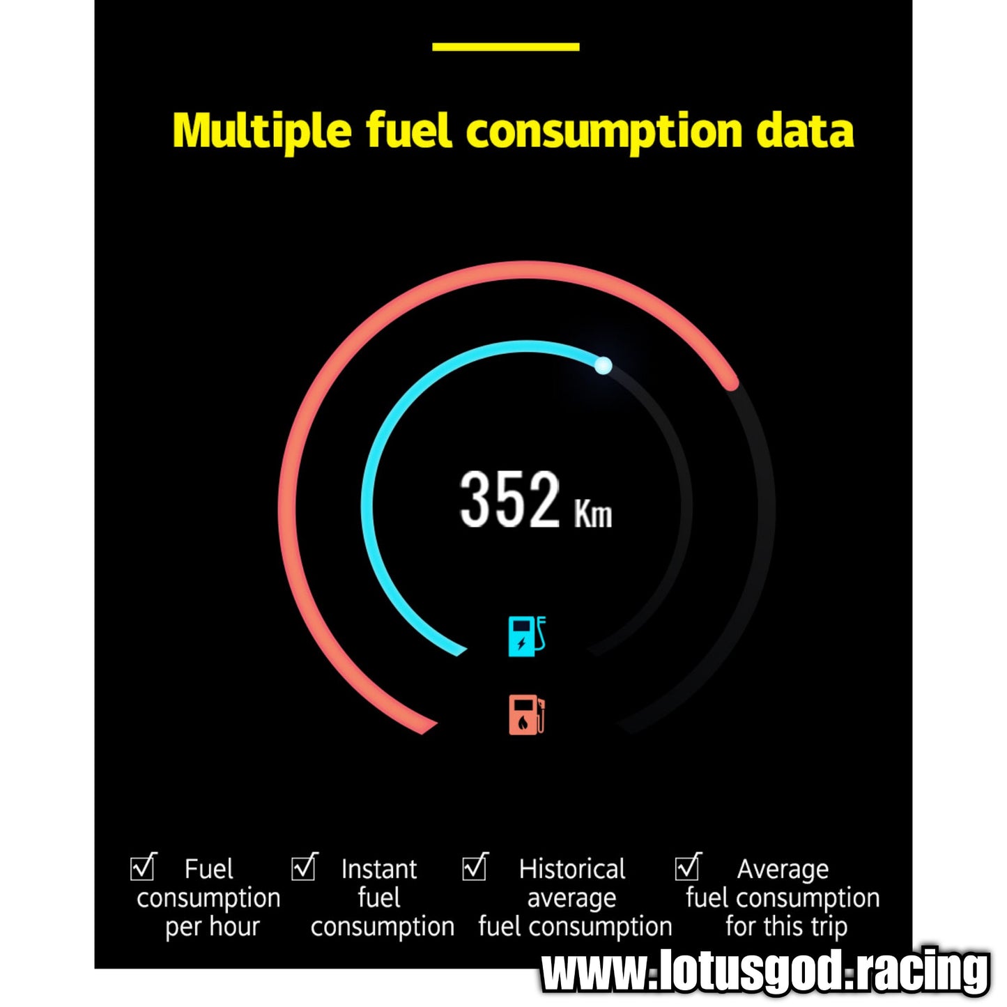 Obd Round Colour Smart Digital Display OBD2 Hud Head Up VSD Digital Speedometer With Speed Water Temp RPM Alarm Water Temperature Volt Alarm Turbo Boost Pressure Gauge