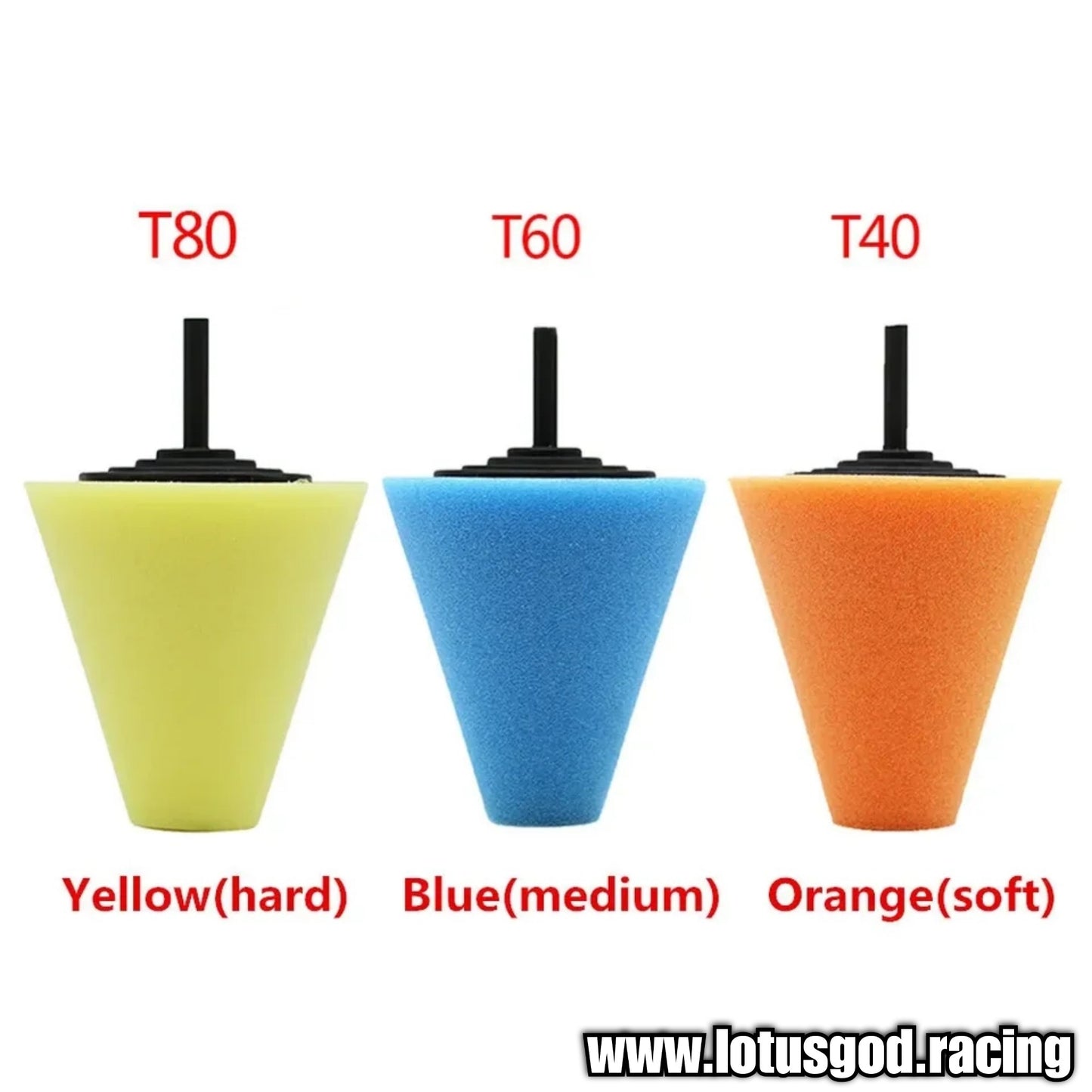 3 Pieces Electric Drill Cone Soft Polish Sponge Set For Polishing Car Wheel Hub Rims