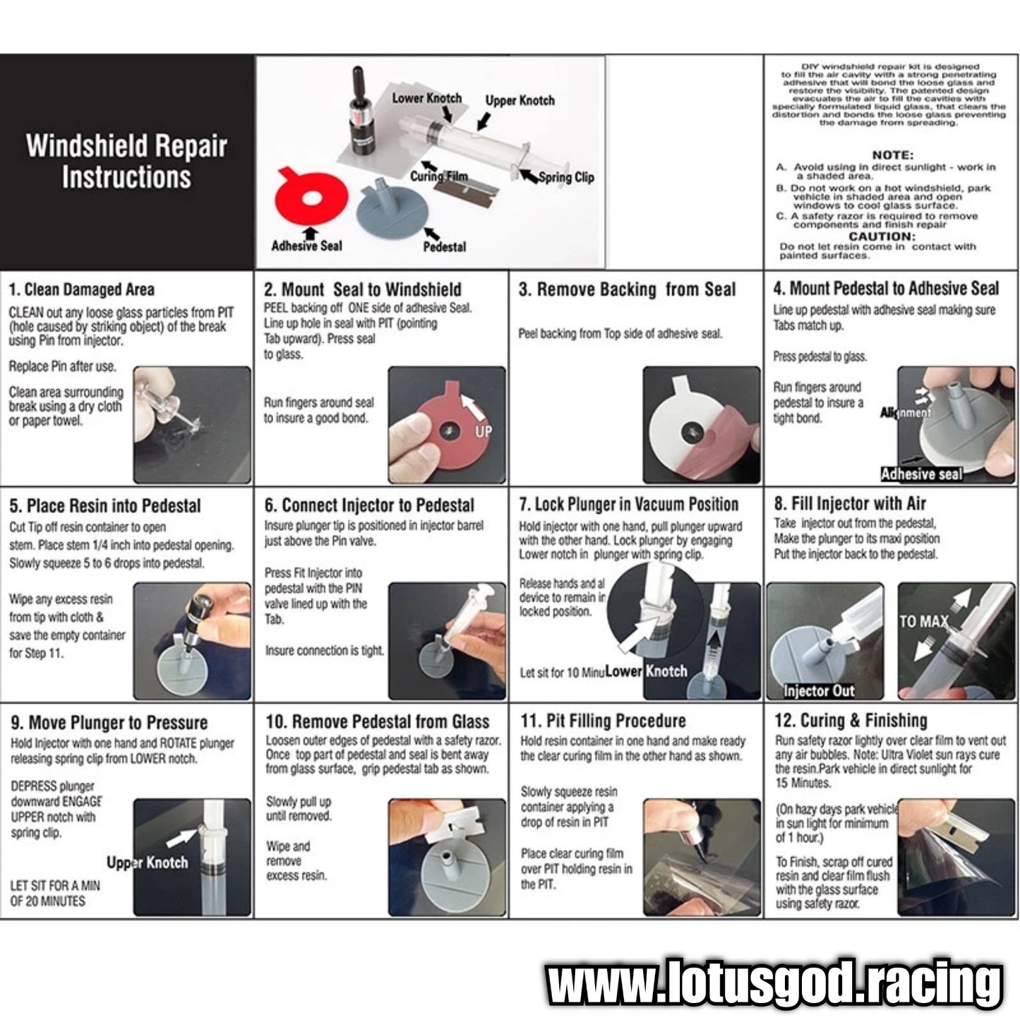DIY Windscreen Tampered Car Lorry Van Truck Spaceship Wind Shield Injection Liquid Resin Glass Crack Repair Kit