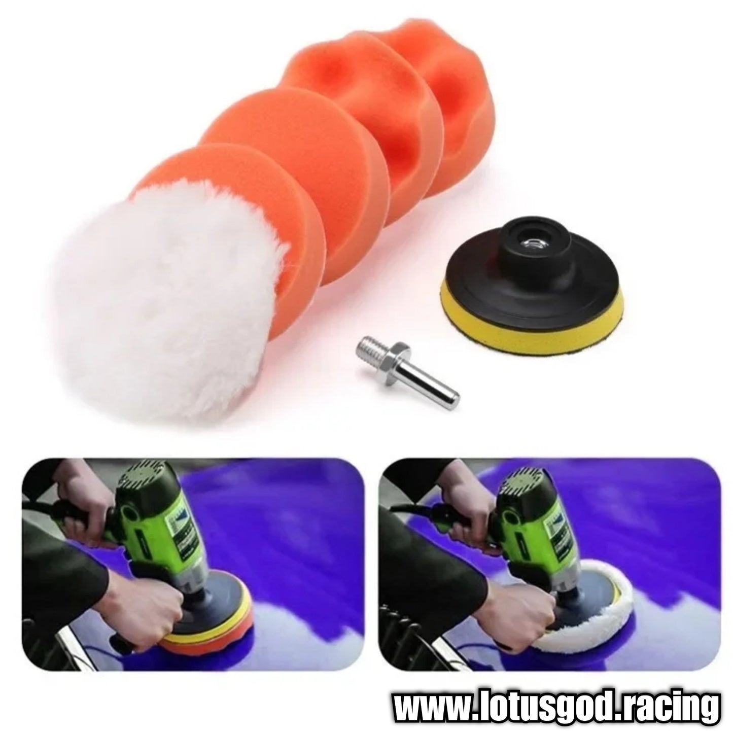 3 Inch 7 Pieces Velco | M10 Drill Buffing, Paint Glass Headlight Lamp Polish And Wax Wool Foam Sponge Set Plastic 349