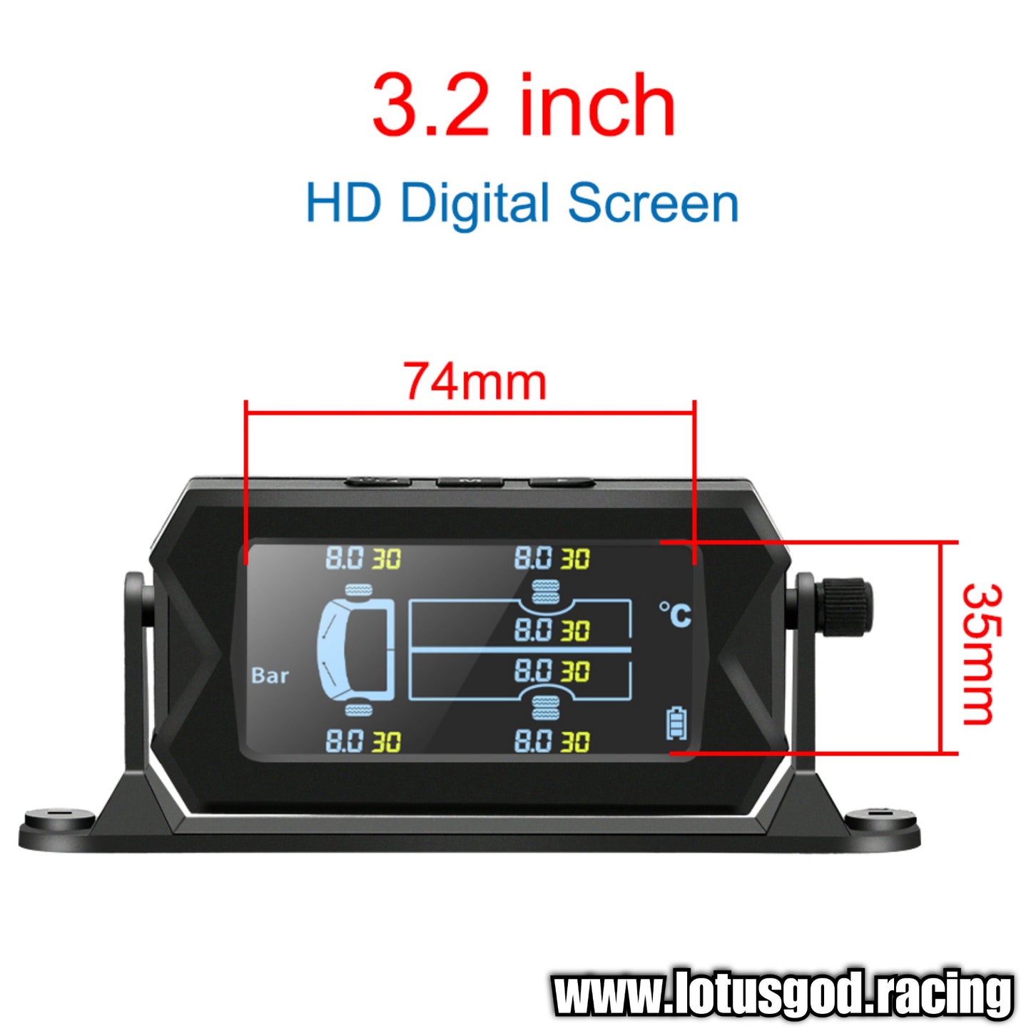 Tpms Wireless Solar Power Rechargeable USB LED Internal | External Tyre Pressure Monitoring System Real Time Detection For All Vehicle With 6 Wheels