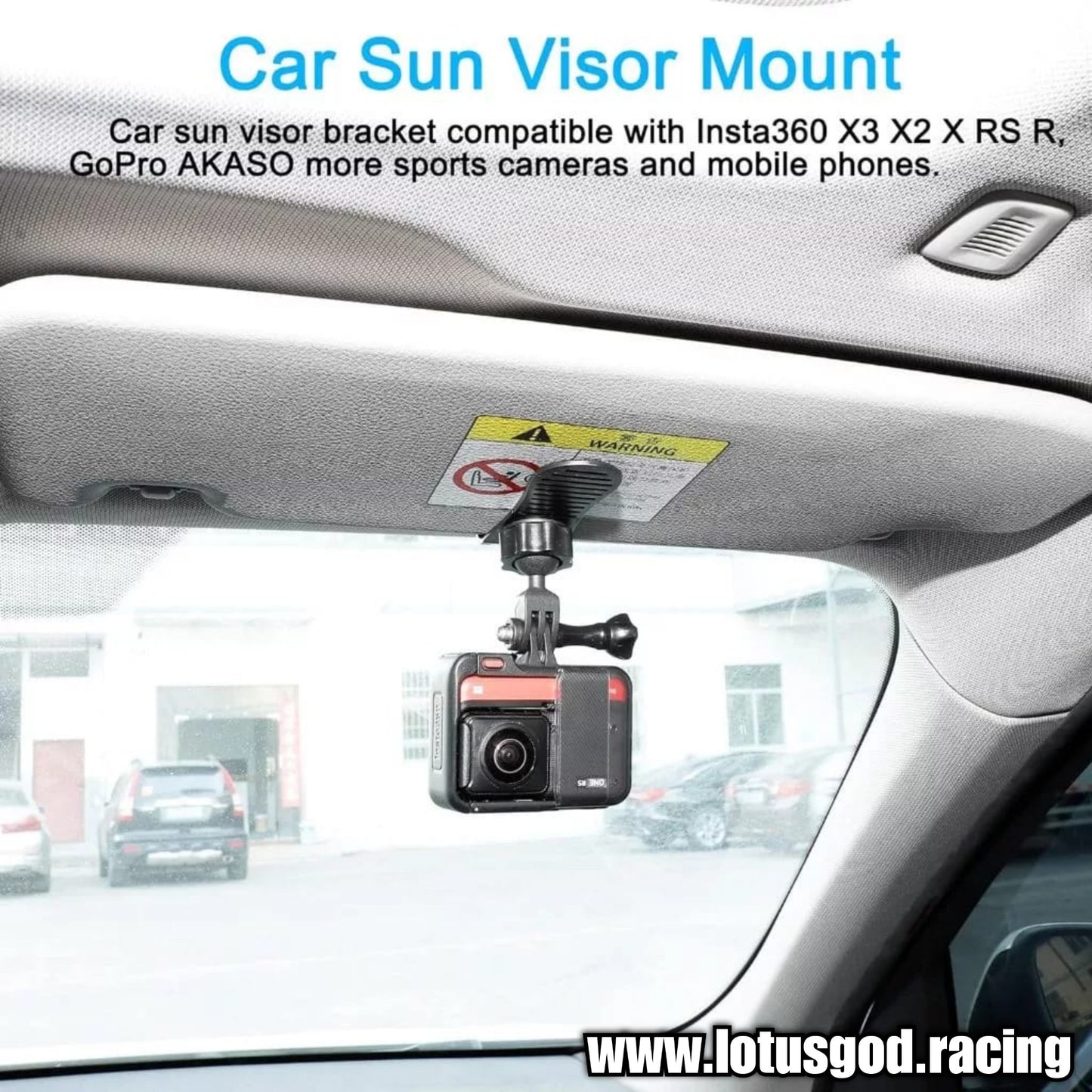 1/4" Adjustable Sun Visor Clip On Rear Front 360 Degree Cam View For GoPro Insta360 Camera Holder