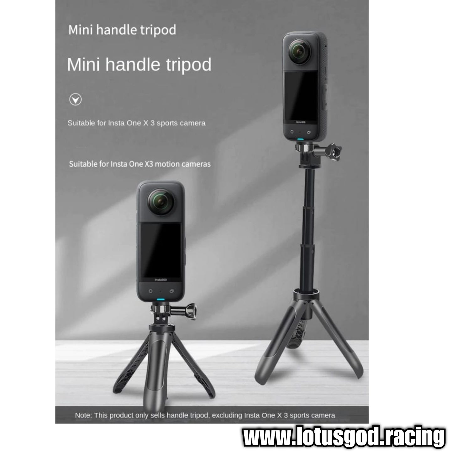 2 in 1 Selfie Hand Gun Cam Stick 120mm - 230mm Extendable Grab Pole Pocket Size Tripod For Gopro Insta360 Camera Etc 200g