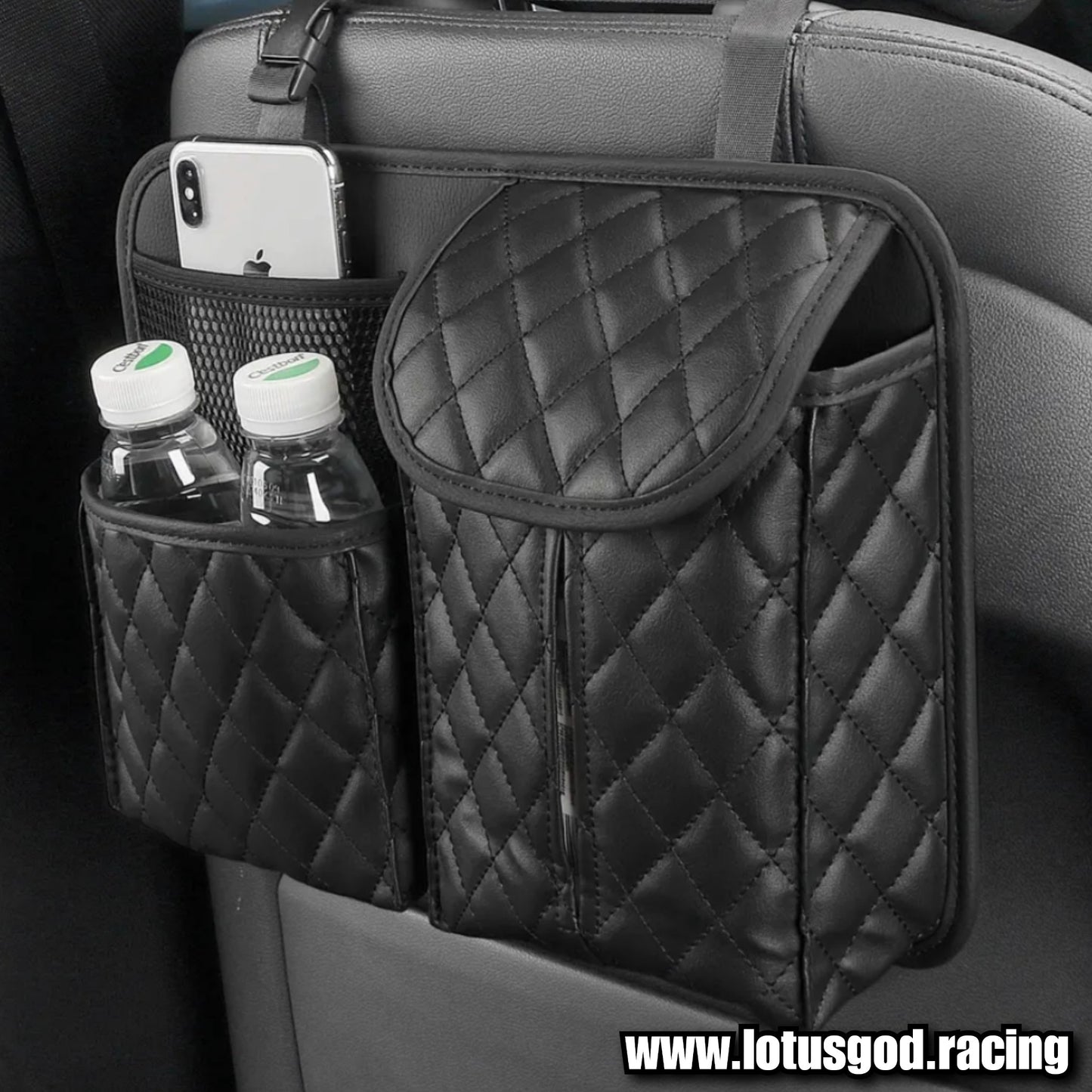 Multi Purpose Tissue Box Adjustable Car Headrest Back Seat Black Storage Bag With High Capacity Oxford Rear Head Rest Organizer Case