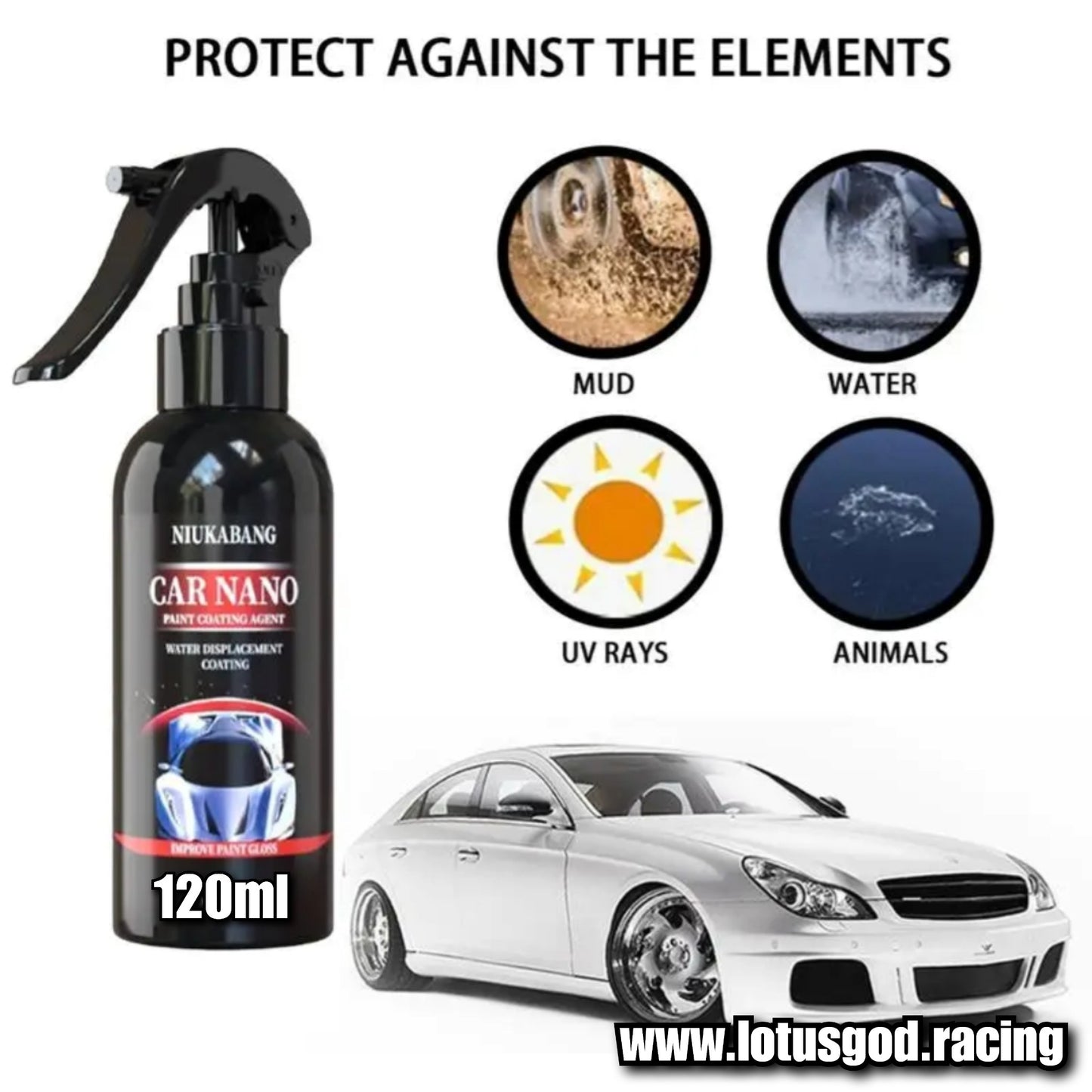 Nano Ceramic Coating Sealant For Glass Polishing + Crystal Plated Liquid Hydrophobic Paint Care Protection 120ml