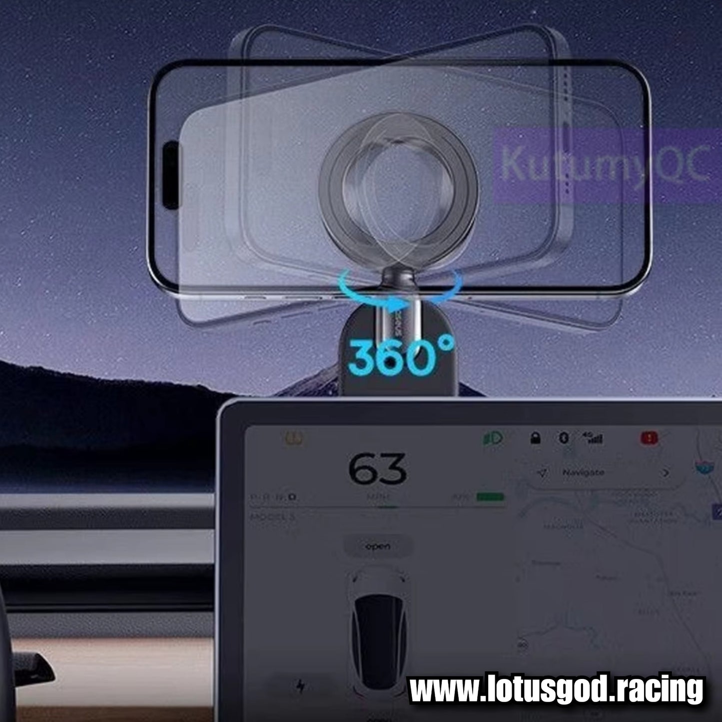 Universal 360 Degree Foldable Flexible Magnetic Car Velcro Phone Holder for MagSafe Dashboard Magnet Car Mount for iPhone Android Handphone Etc