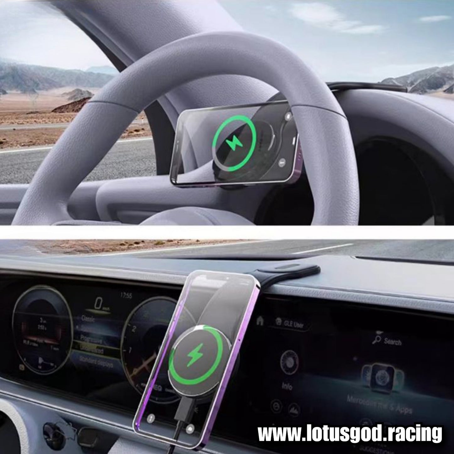 Universal 360 Degree Foldable Flexible Magnetic Car Velcro Phone Holder for MagSafe Dashboard Magnet Car Mount for iPhone Android Handphone Etc