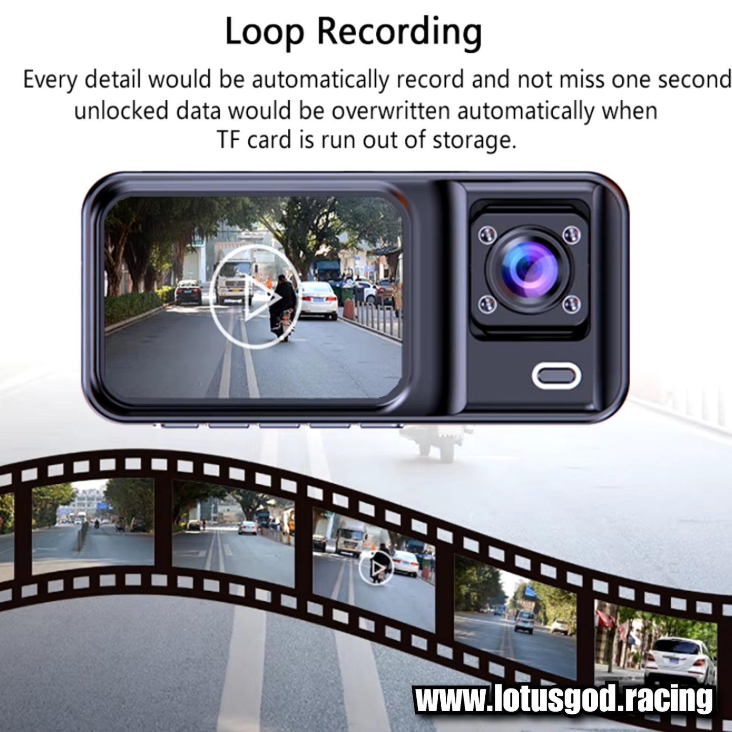 2 Front Dash Cam Dual Lens Adjustable Inside Camera + 1 Rear Cam 64gb Sd Card 2 Inch Screen G-sensor HD Night Vision Wide Angle Car DVR Driving Recorder (3 Cameras)