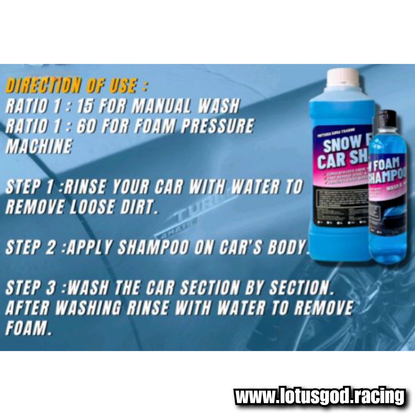 5 Liter Thick Blue Monster Nano Tech Wash + Wax & Shine Car Wash Cleaner Foam Shampoo For Motorcycle Car Lorry Van Pick Up Etc