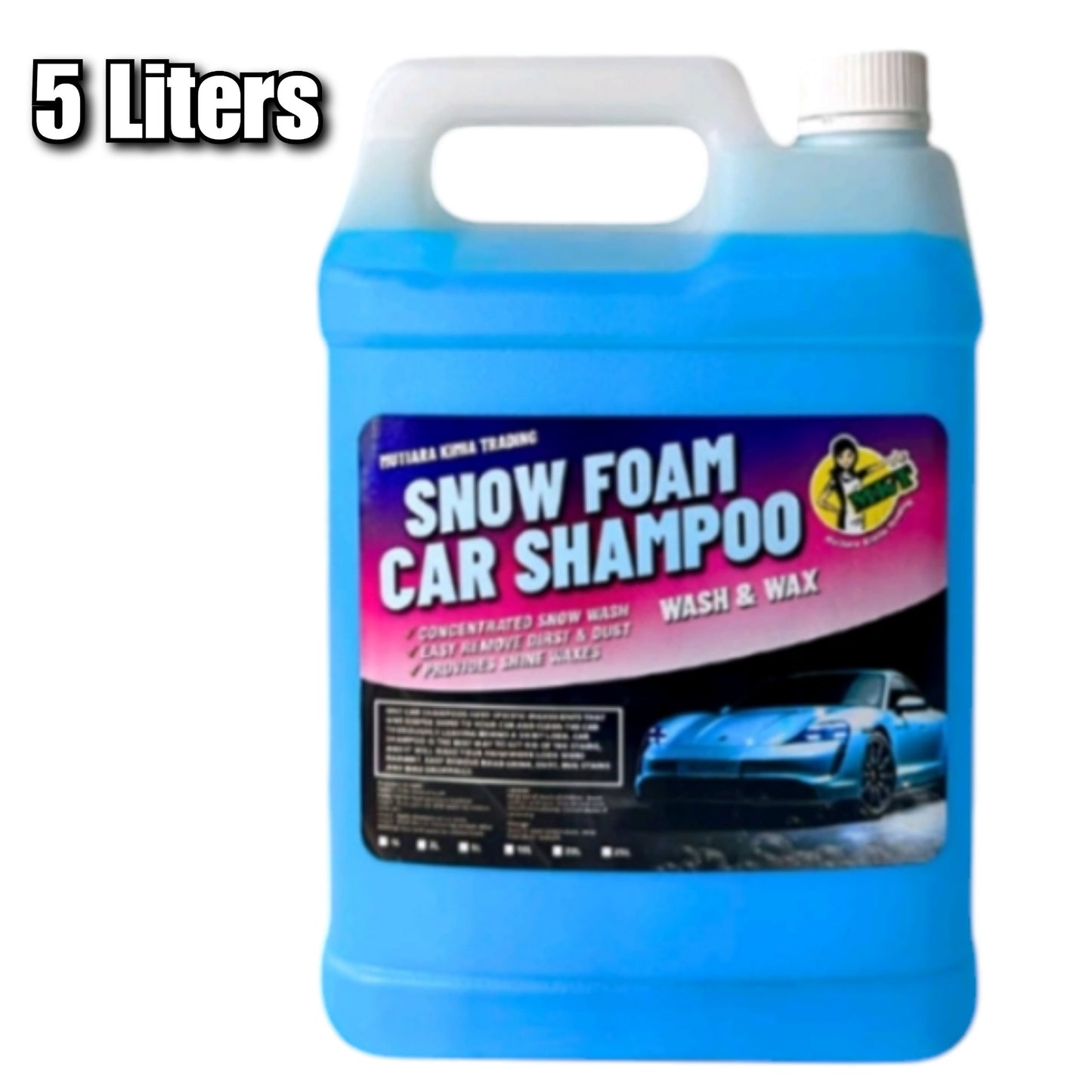 5 Liter Thick Blue Monster Nano Tech Wash + Wax & Shine Car Wash Cleaner Foam Shampoo For Motorcycle Car Lorry Van Pick Up Etc