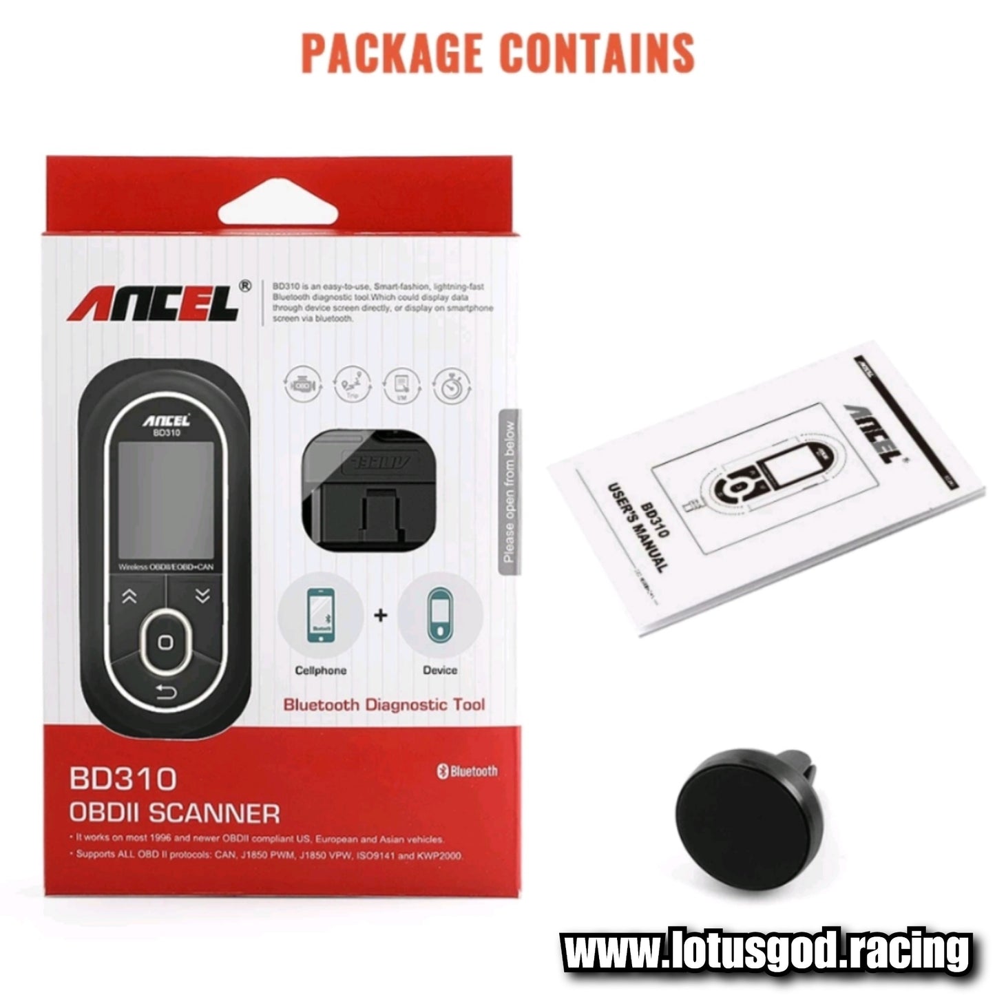 3 in 1 Auto Bluetooth OBD2 Scanner Professional On Board Computer For Car Digital Scan Meter Check Clear Fault Code Diagnostic Tools Obd Free Update BD310