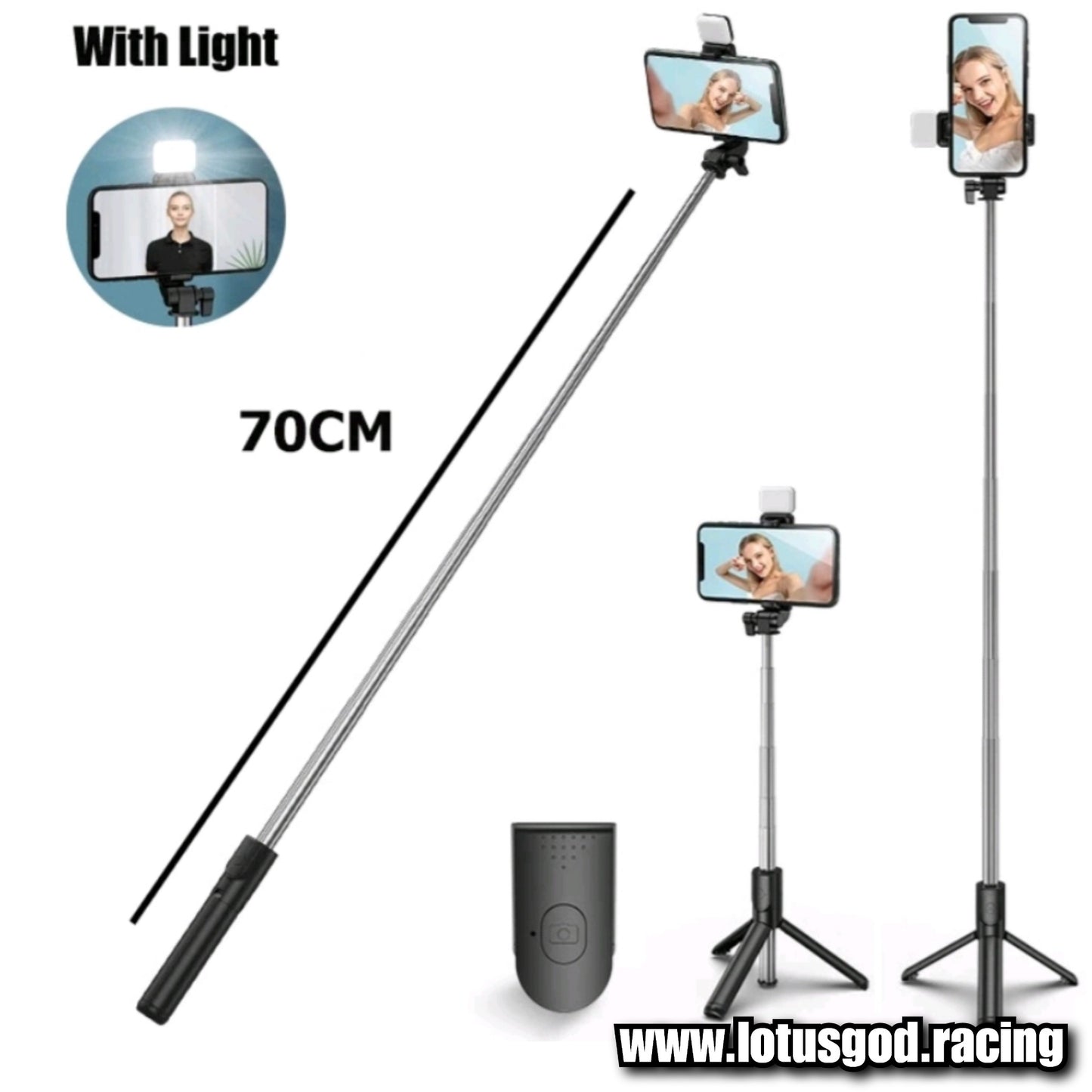 1/4" Carbon Steel Selfie Stick 70cm | Tripod 180cm Fully Adjustable Shaft Cam For Insta360 ONE X | Insta360 ONE R | One | EVO | GoPro | DJI OSMO Action Camera Iphone Android Phone Stand Holder