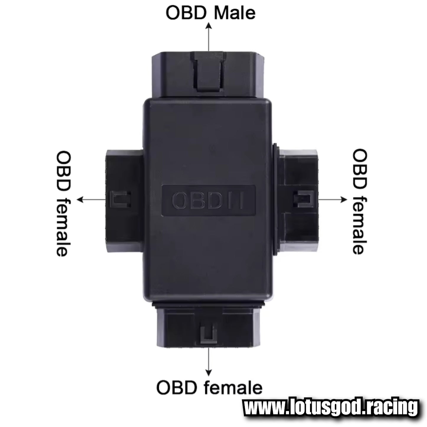 3 Way Obd Splitter - Flat + Thin 16 Pin OBD 2 Extender OBD2 ELM327 1 Male To 3 Female OBDII Extension Connector Cable Socket For Car