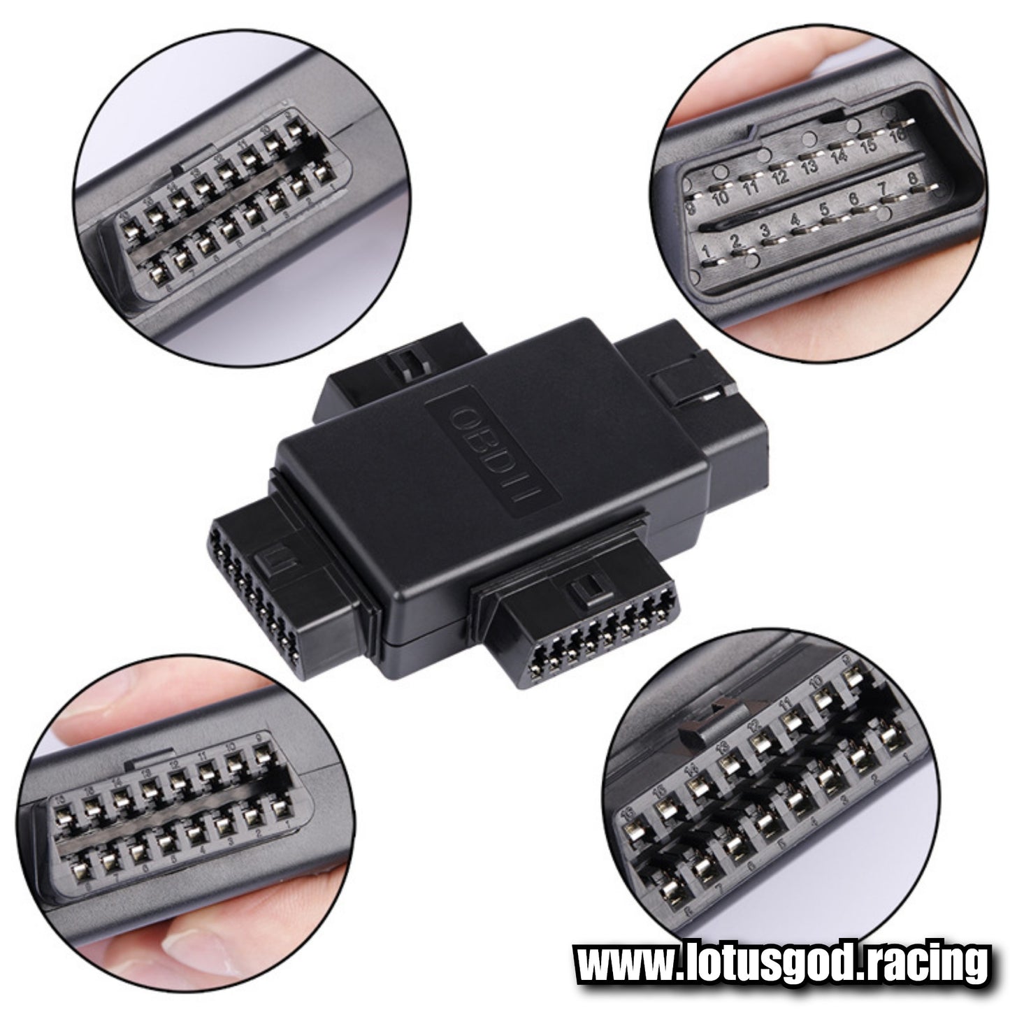 3 Way Obd Splitter - Flat + Thin 16 Pin OBD 2 Extender OBD2 ELM327 1 Male To 3 Female OBDII Extension Connector Cable Socket For Car