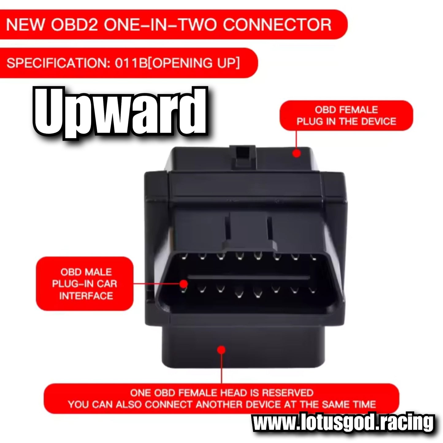 Shape 2 Way Obd Splitter - Flat + Thin 16 Pin OBD 2 Extender OBD2 ELM327 1 Male To 2 Female Elbow OBDII Extension Connector Cable Socket For Car