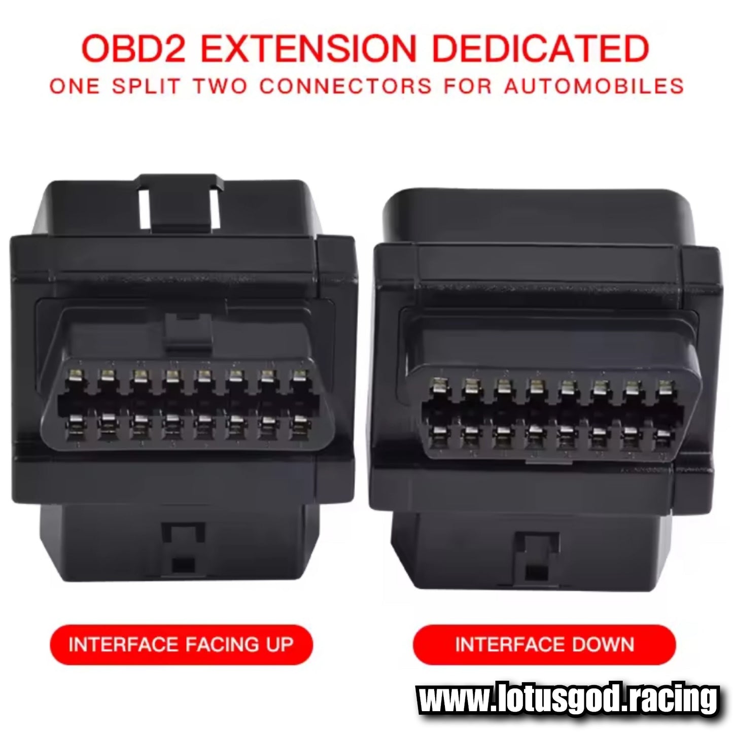 Shape 2 Way Obd Splitter - Flat + Thin 16 Pin OBD 2 Extender OBD2 ELM327 1 Male To 2 Female Elbow OBDII Extension Connector Cable Socket For Car
