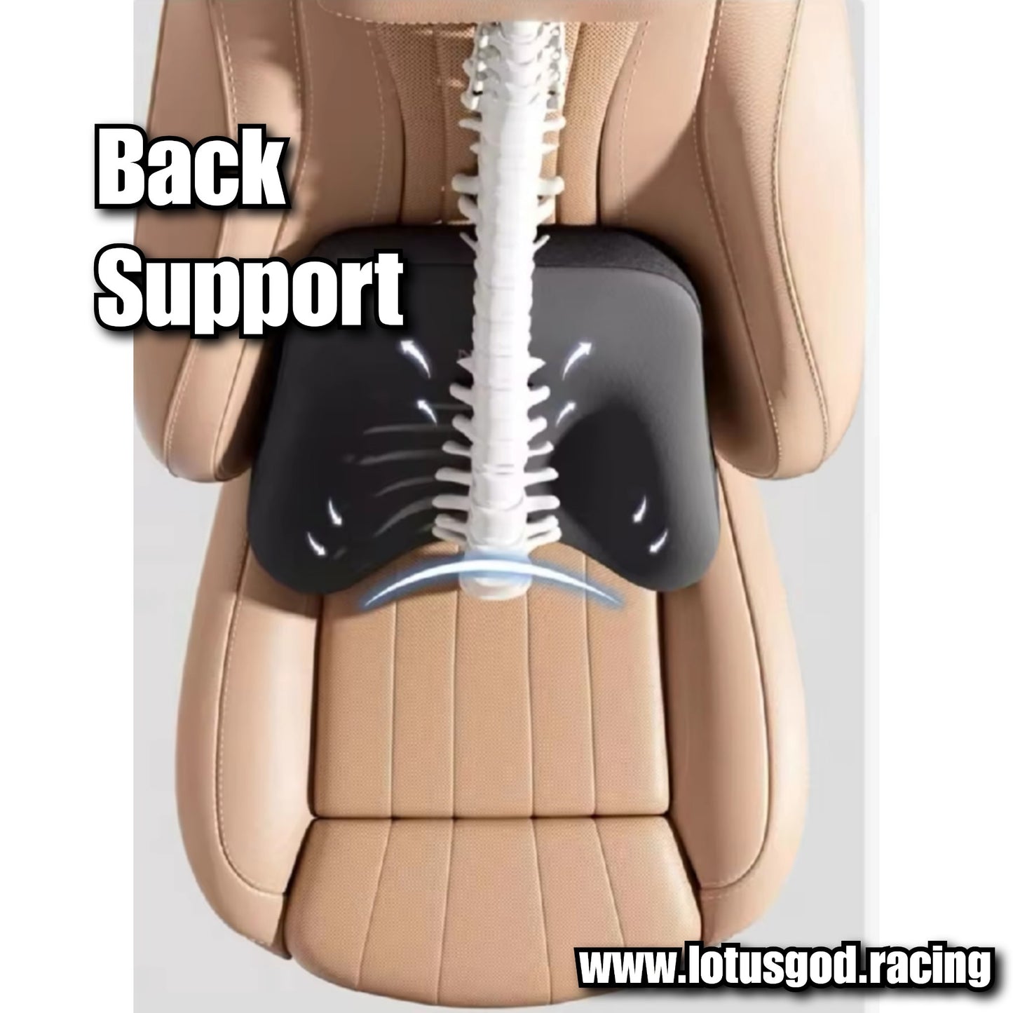 Black Comfortable Neck Head Back Waist Memory Foam Cushion Back Rest Lumbar Support Pillow For Gaming Chair Car Seat Lorry Van Pick Up Truck Etc