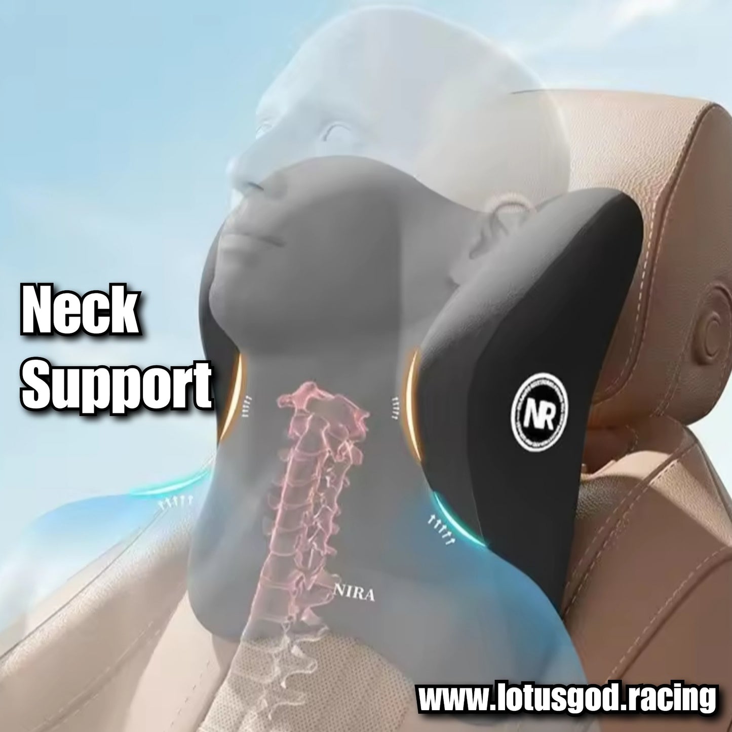 Black Comfortable Neck Head Back Waist Memory Foam Cushion Back Rest Lumbar Support Pillow For Gaming Chair Car Seat Lorry Van Pick Up Truck Etc