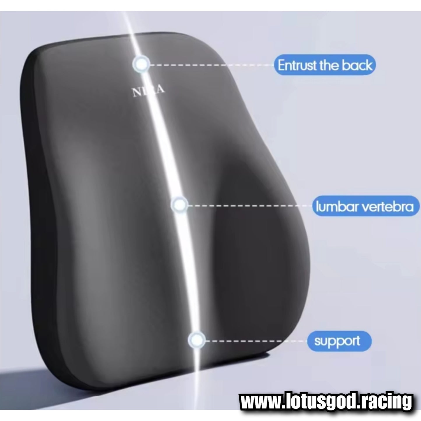 Black Comfortable Neck Head Back Waist Memory Foam Cushion Back Rest Lumbar Support Pillow For Gaming Chair Car Seat Lorry Van Pick Up Truck Etc