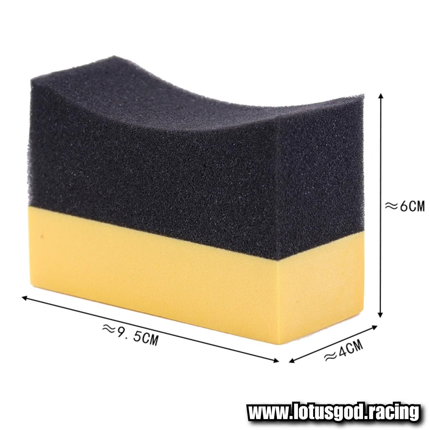 Black Yellow Curve Tyre Shine Wax Glass Window Cleaner Sponge For Car Motorcycle Tire Wall Body Paint Coating Wash Etc (2 Pieces)