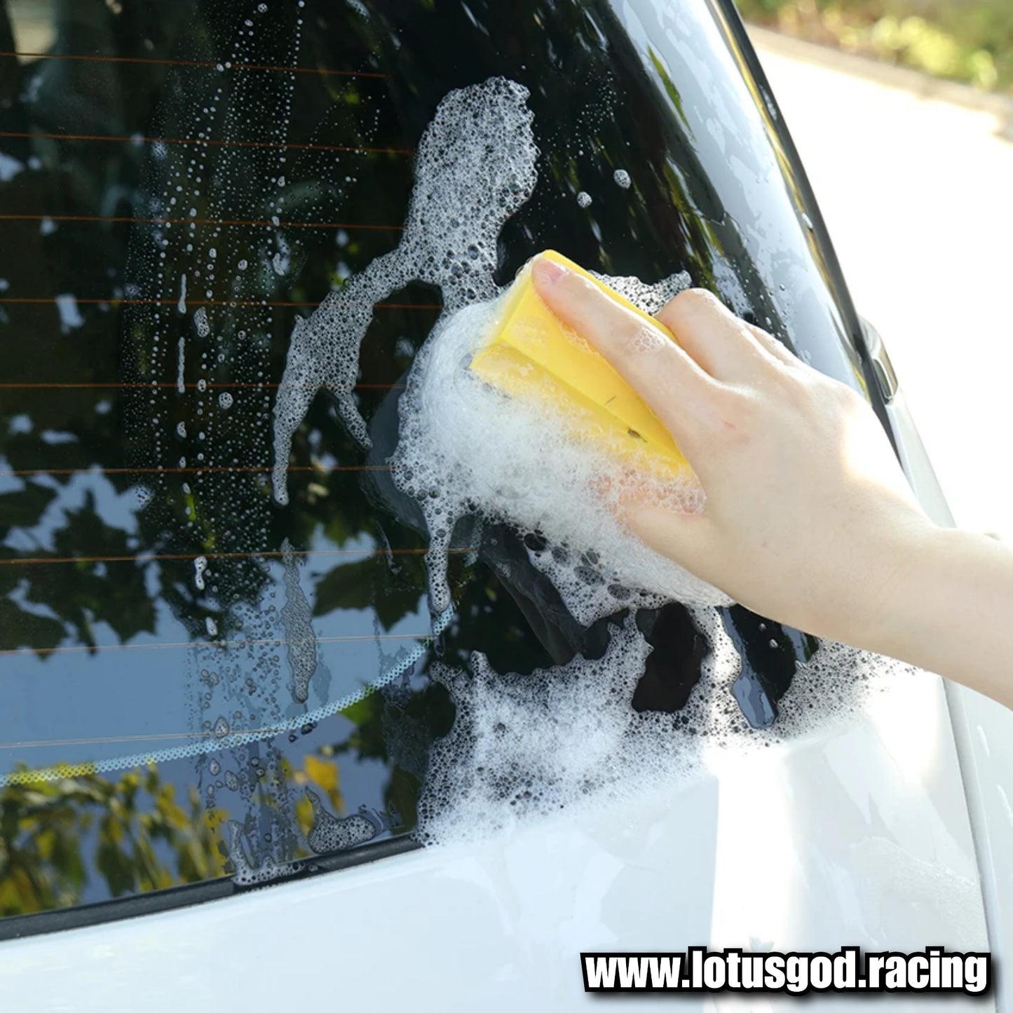 Black Yellow Curve Tyre Shine Wax Glass Window Cleaner Sponge For Car Motorcycle Tire Wall Body Paint Coating Wash Etc (2 Pieces)