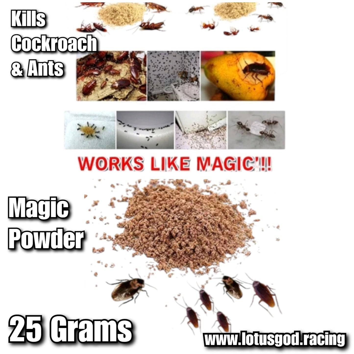 Diy Very Effective Cockroach Ants Killer Bait Trap Powder For Car Lorry Van Pick Up Truck House Toliet Etc 25g