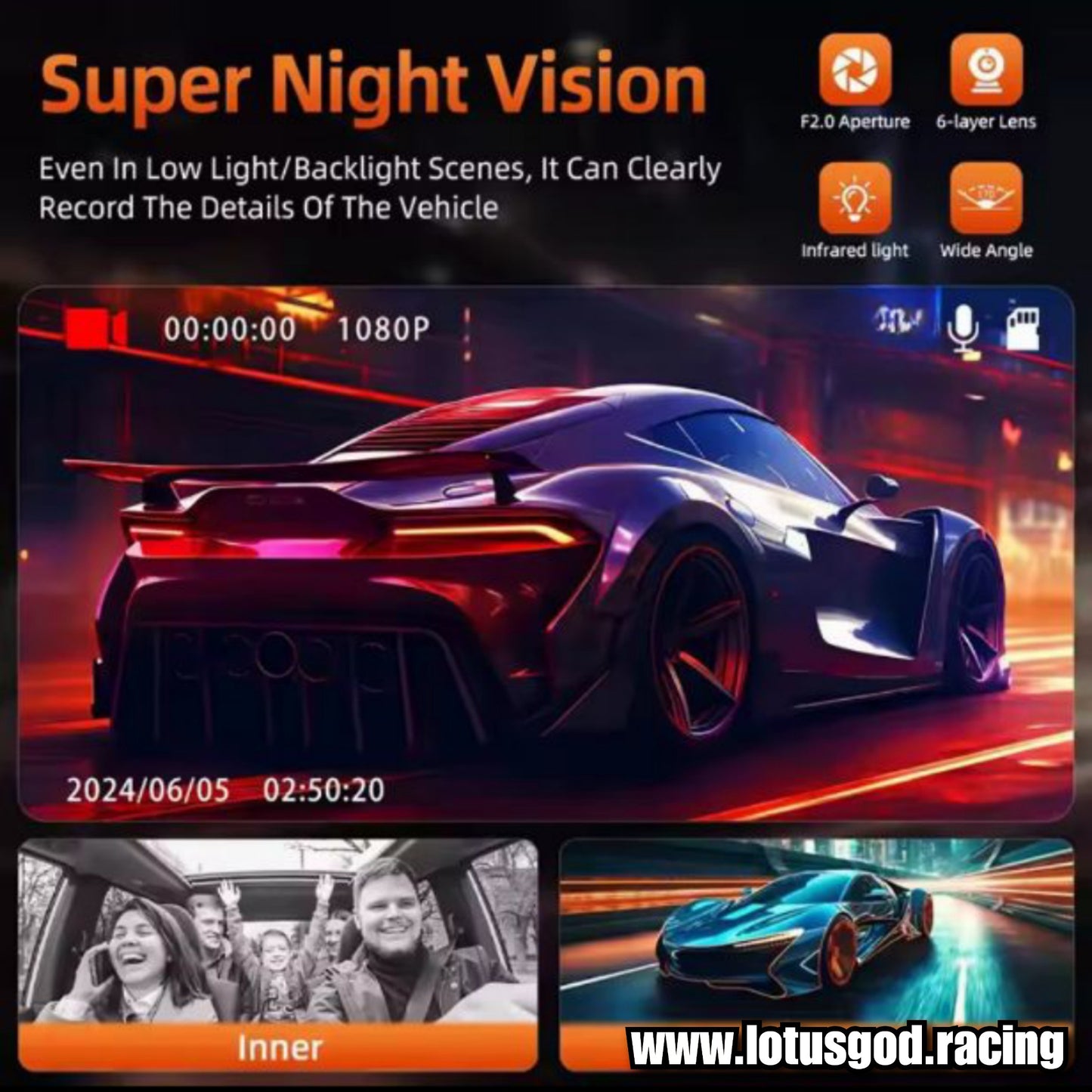 Windscreen Suction Cup 2 Inch Better Than Nothing Front Dash Cam Dual 2 Lens Adjustable Inside Camera + G-sensor HD Night Vision Wide Angle Car DVR Driving Recorder