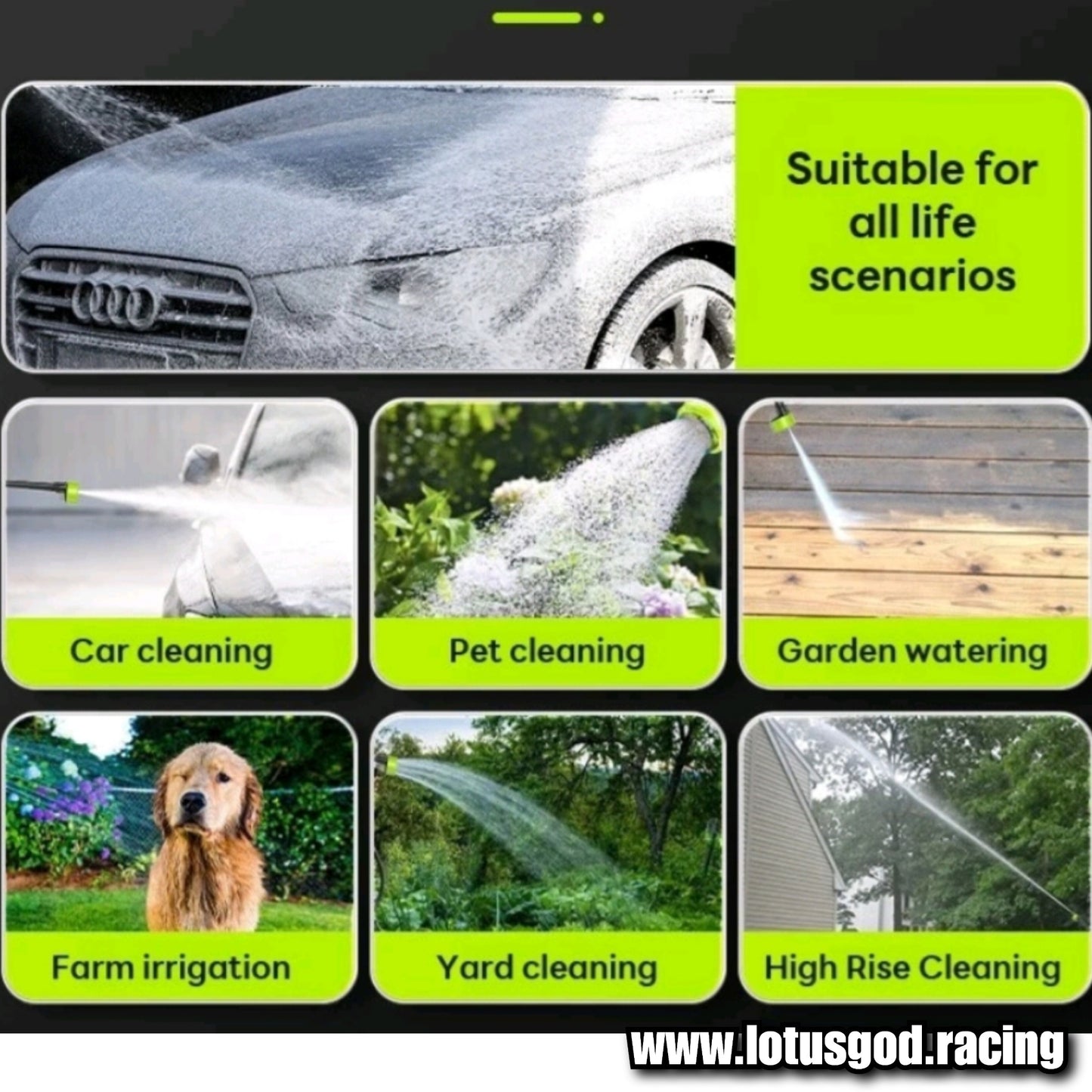 4800w Wired 120 To 180 Bar Super Turbo Booster Portable Water Jet High Pressure Wash Machine Spray Gun Cleaner Tool + Snow Foam Bottle Set