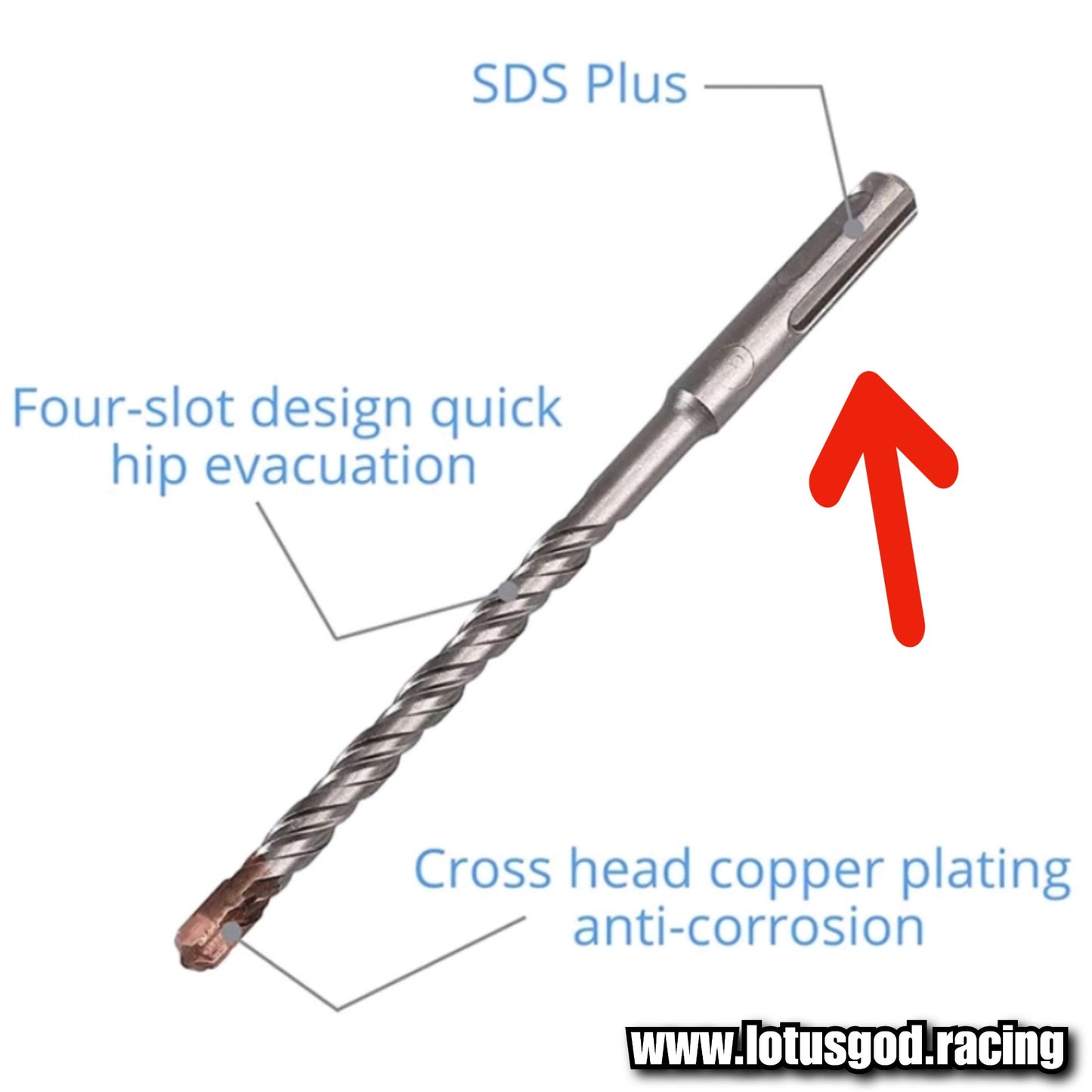 4 Flute SDS Plus Hammer Drill Bit Set 5mm/6mm/8mm/10mm/12mm/16mm Length 160mm For Concrete Brick Wall Block Stone Masonry And Granite