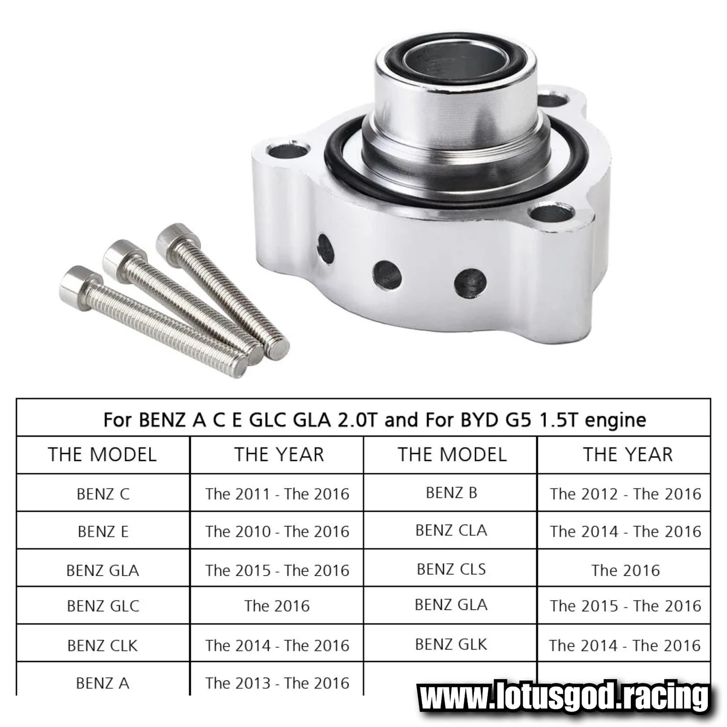 Custom CNC Aluminum Blow Off Valve Dump Valve Adapter Spacer Kit For Mercedes Benz A C E GLC GLA Class 2.0T Turbo Engines Adaptor Engine Part BOV